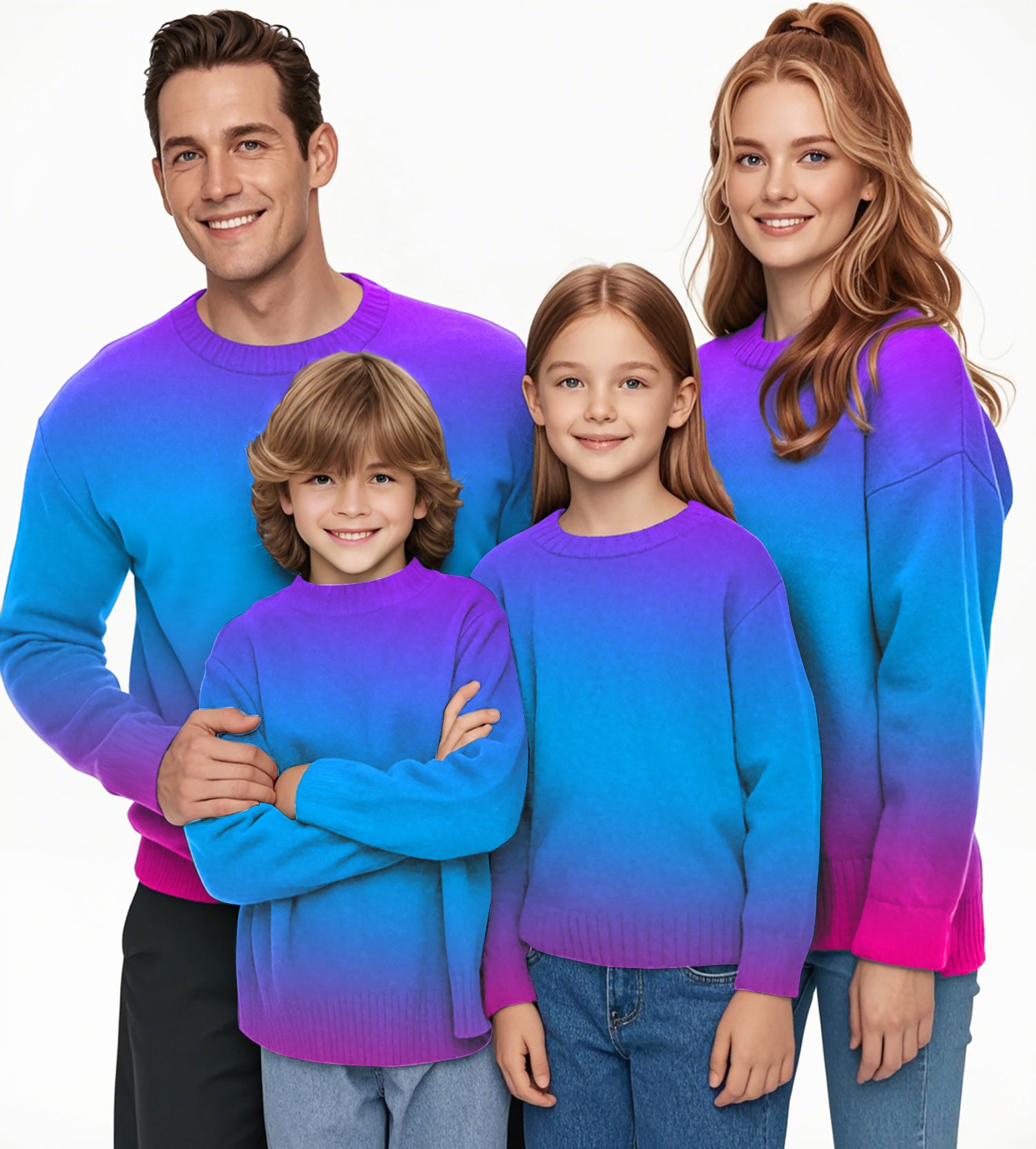 Neon Gradients Crewneck Pullover Ugly Sweater Men Women boy girl family