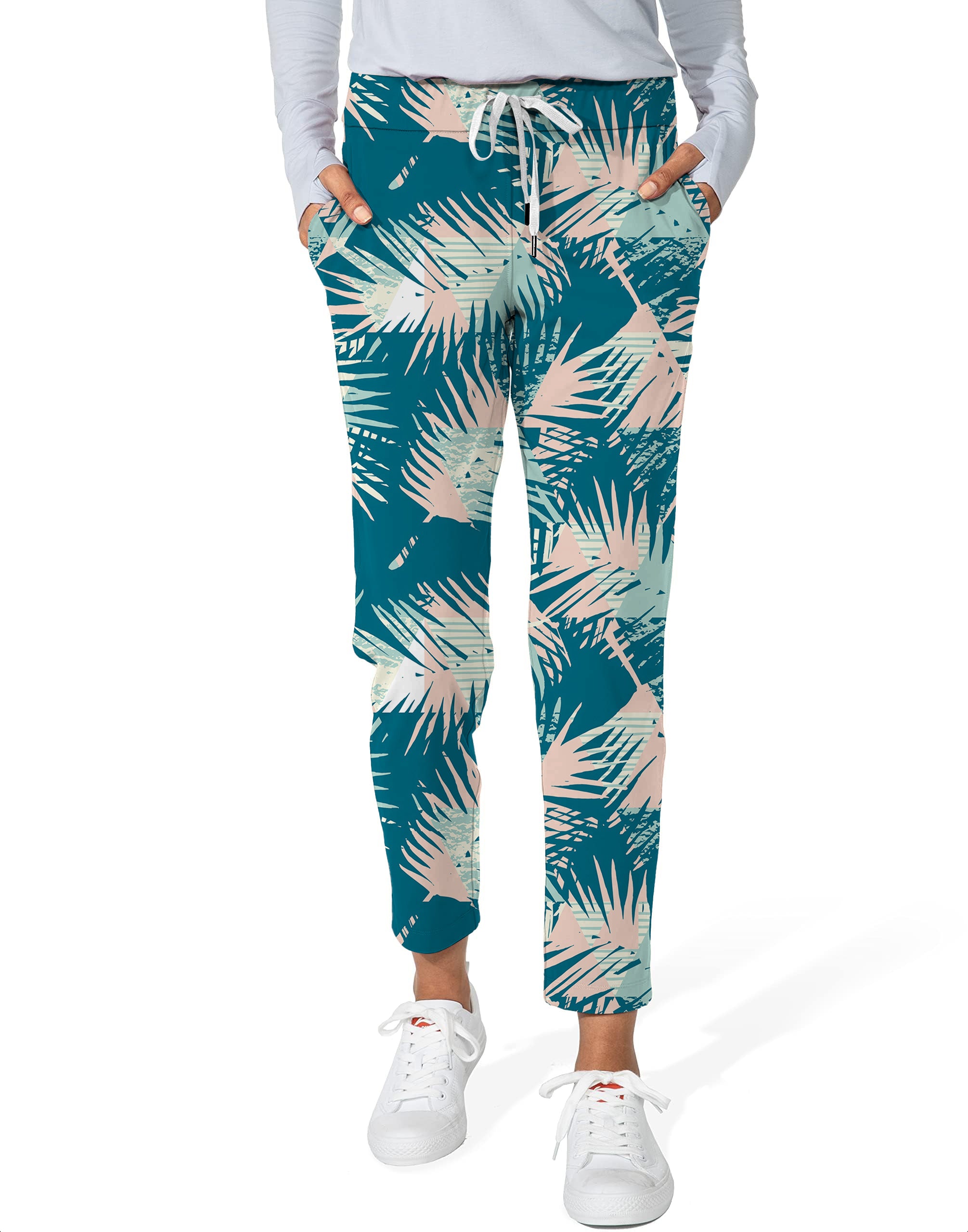Pastel Jungle Women's 7/8 Stretch Ankle Golf Pants