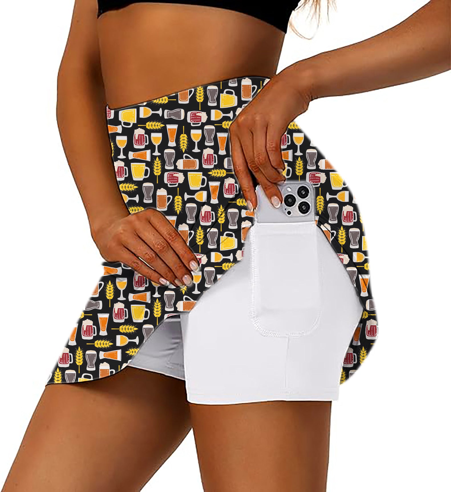 Women's Fall Brewskis Golf Skirts Inner Shorts Pocket