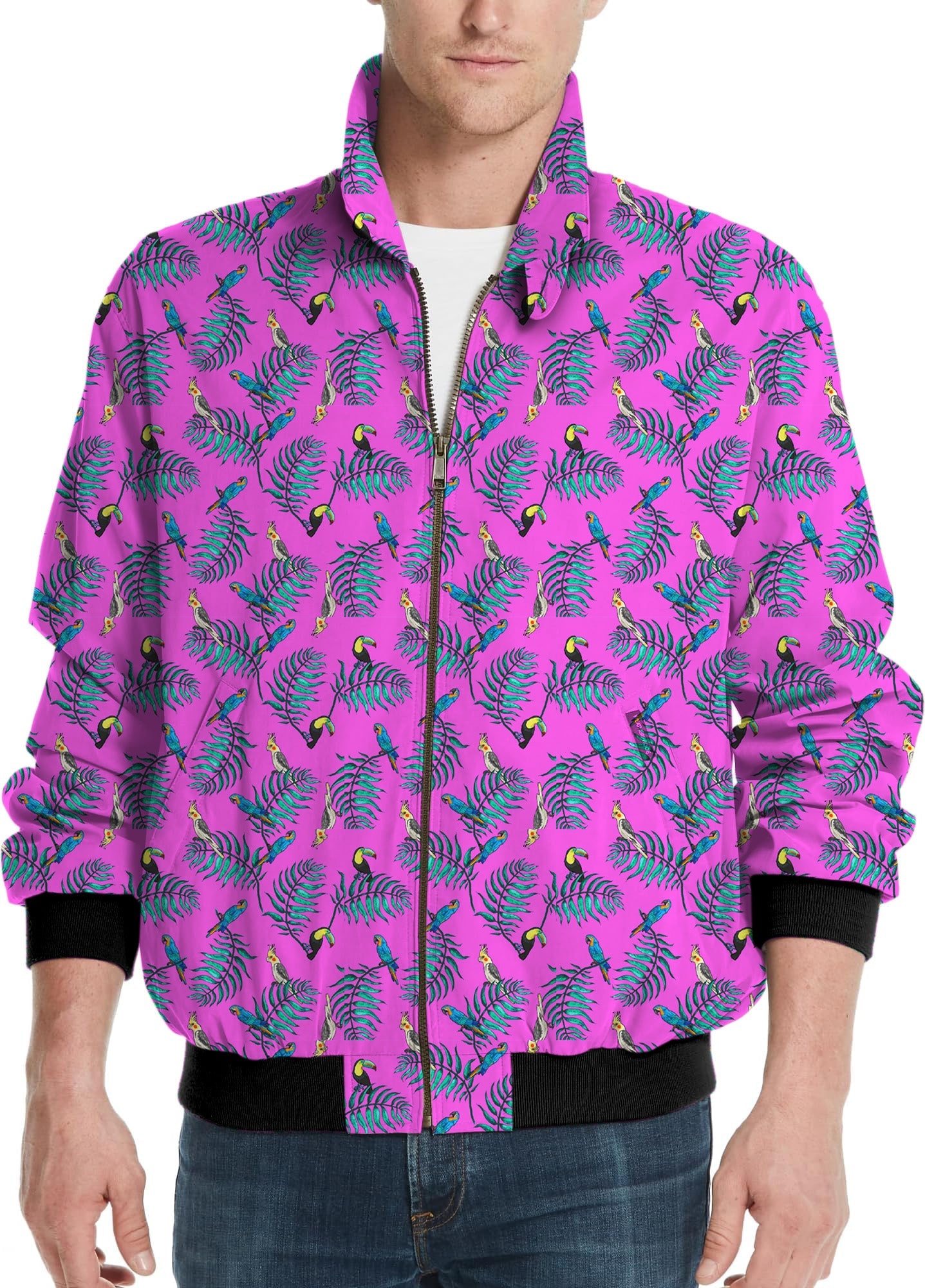 Tropical Oasis-Men's Golf Windbreaker Light Jacket