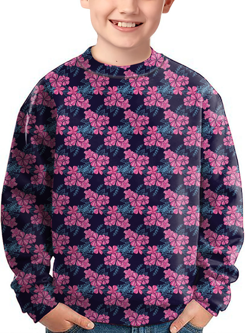 Blossom Burst Crewneck Pullover Kids Ugly Sweater