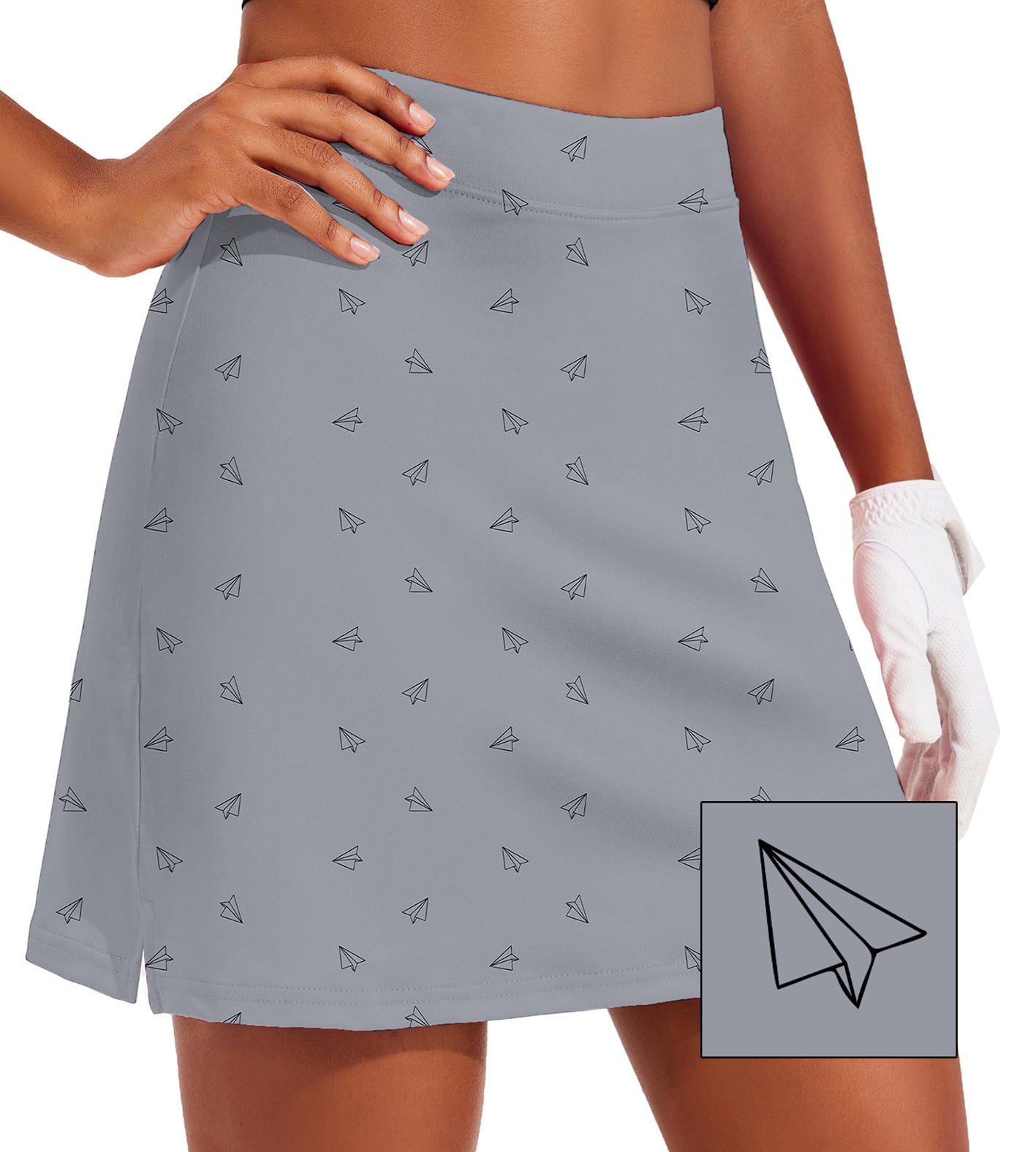 Women's Paper airplanes Custom The Background Color Golf Skirts Inner Shorts Pocket