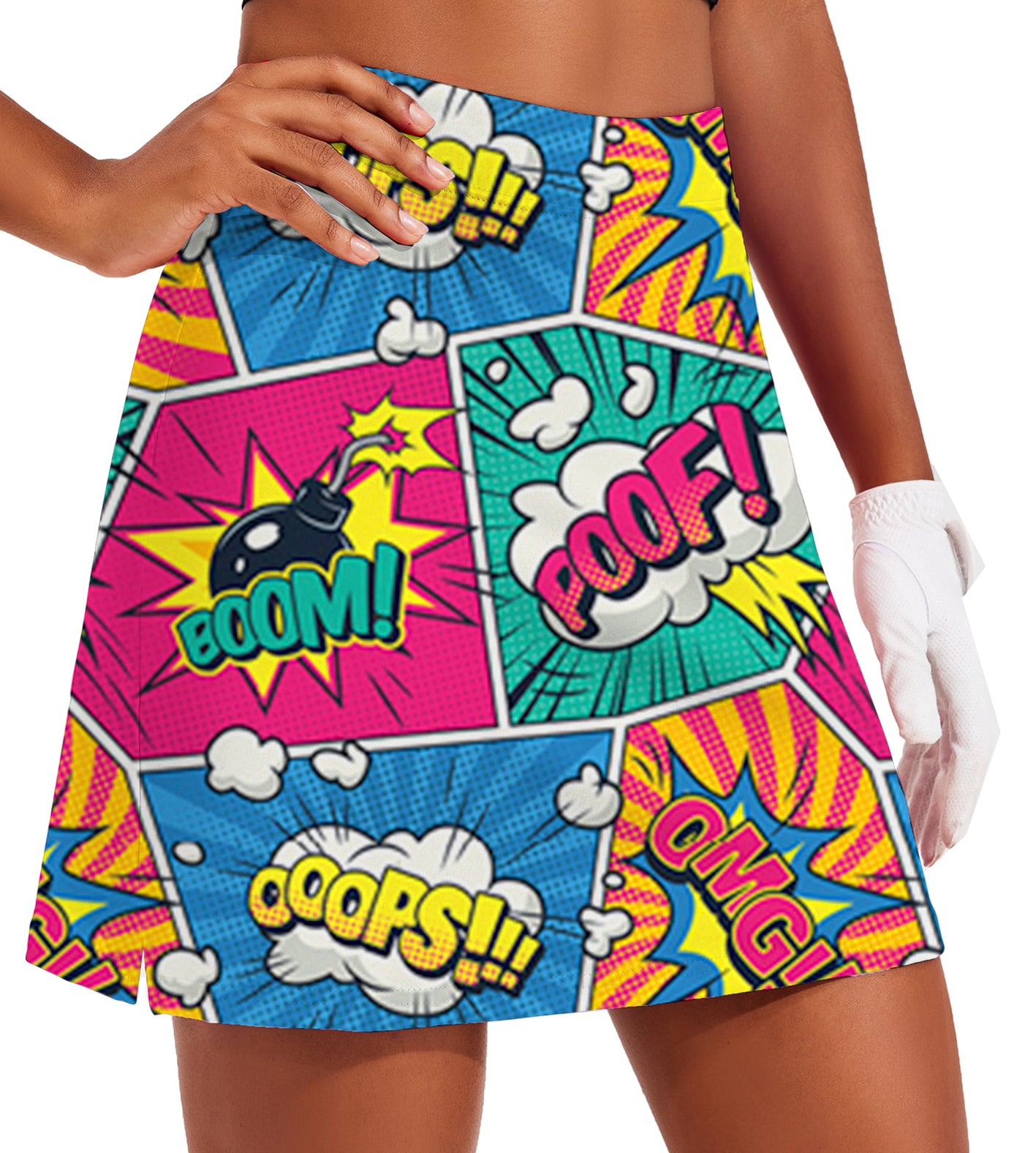 Women's BOOM POOF Golf Skirts Inner Shorts Pocket