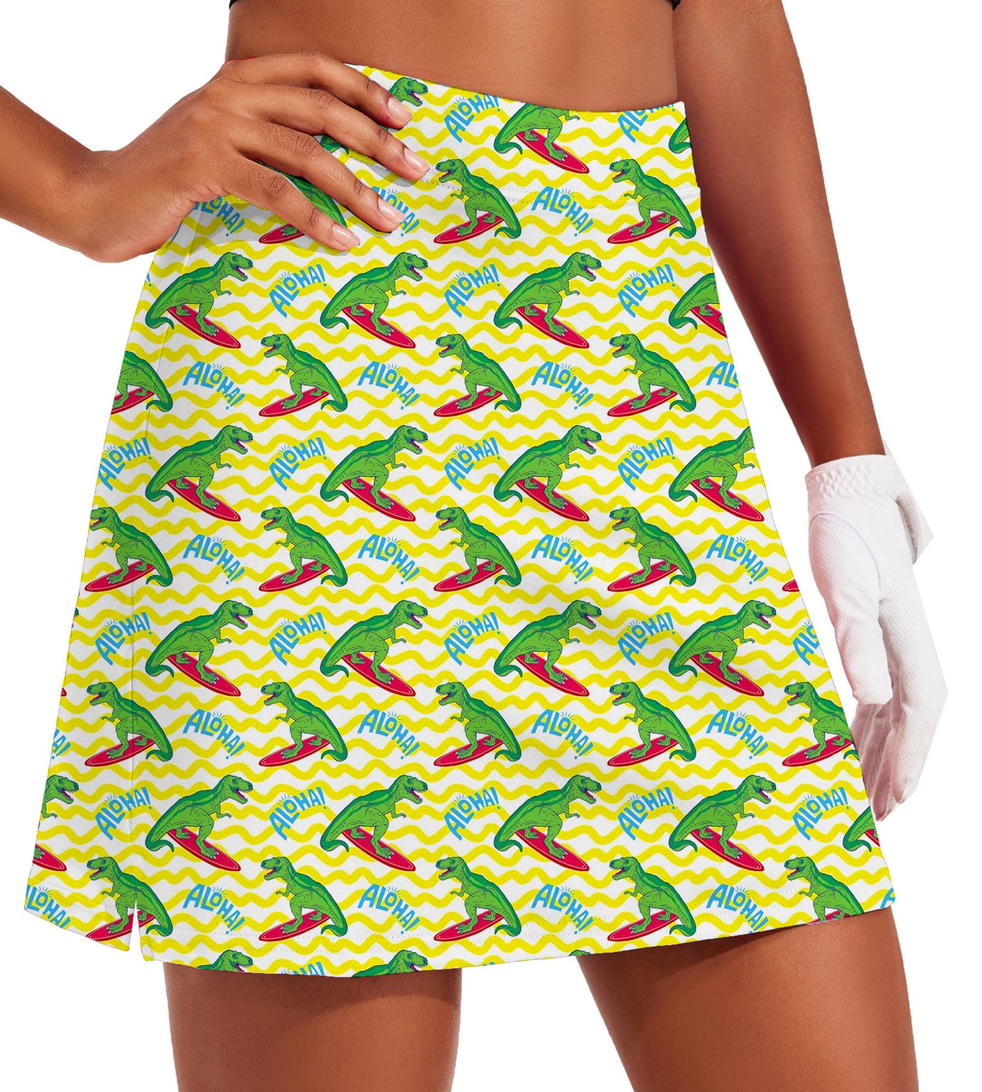 Women's Friendly Dinos Golf Skirts Inner Shorts Pocket