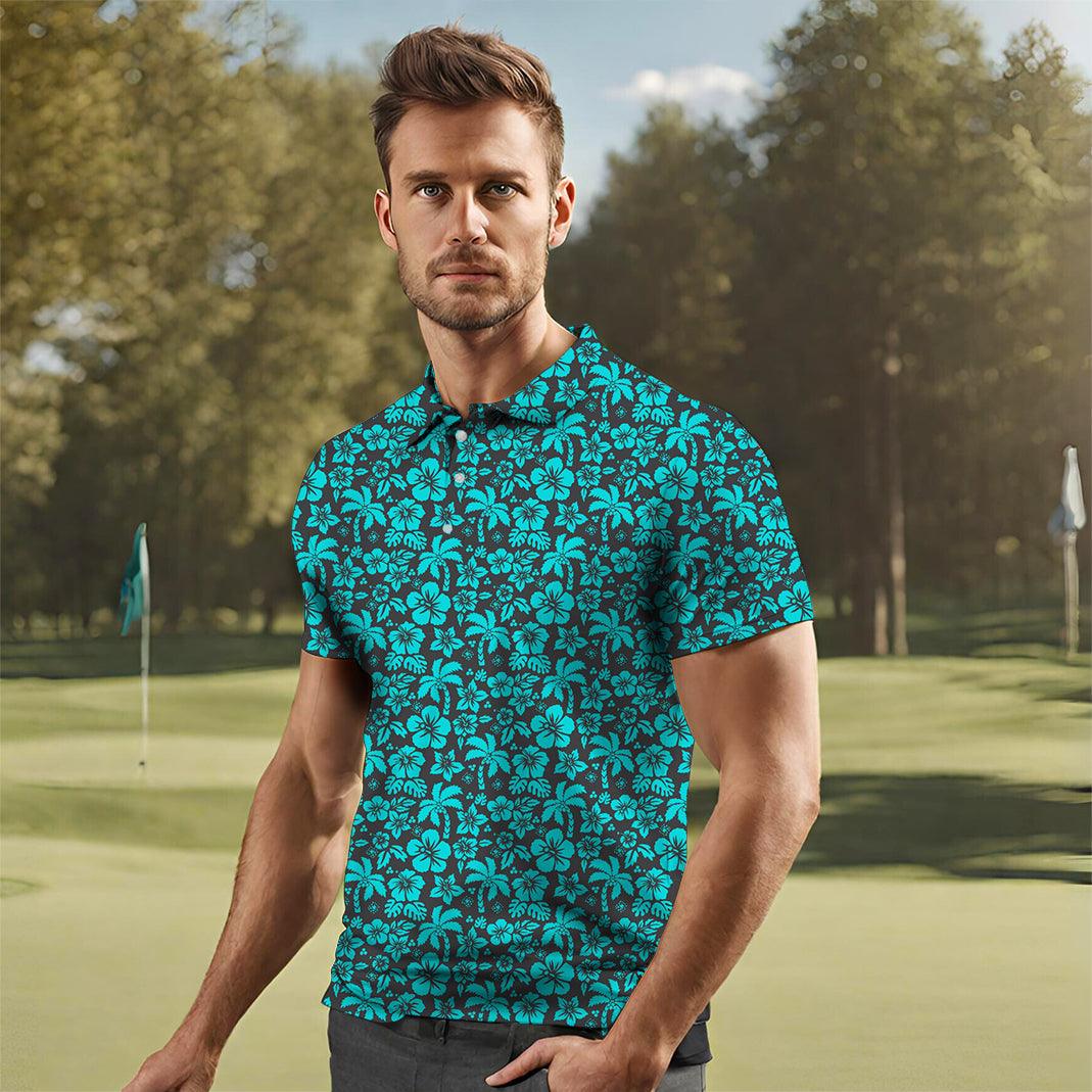 Men's Tropical Hibiscus golf polo