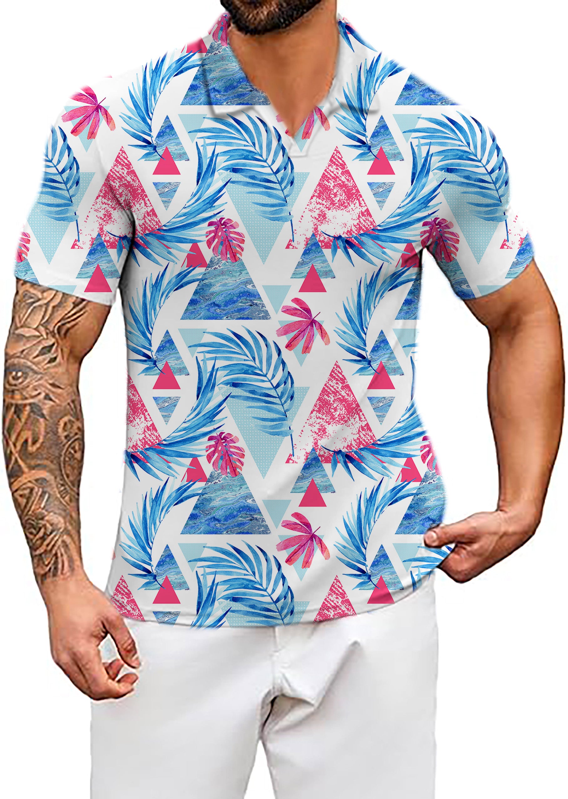 Men's Vibe Maikaii V Neck Golf Polo Shirts