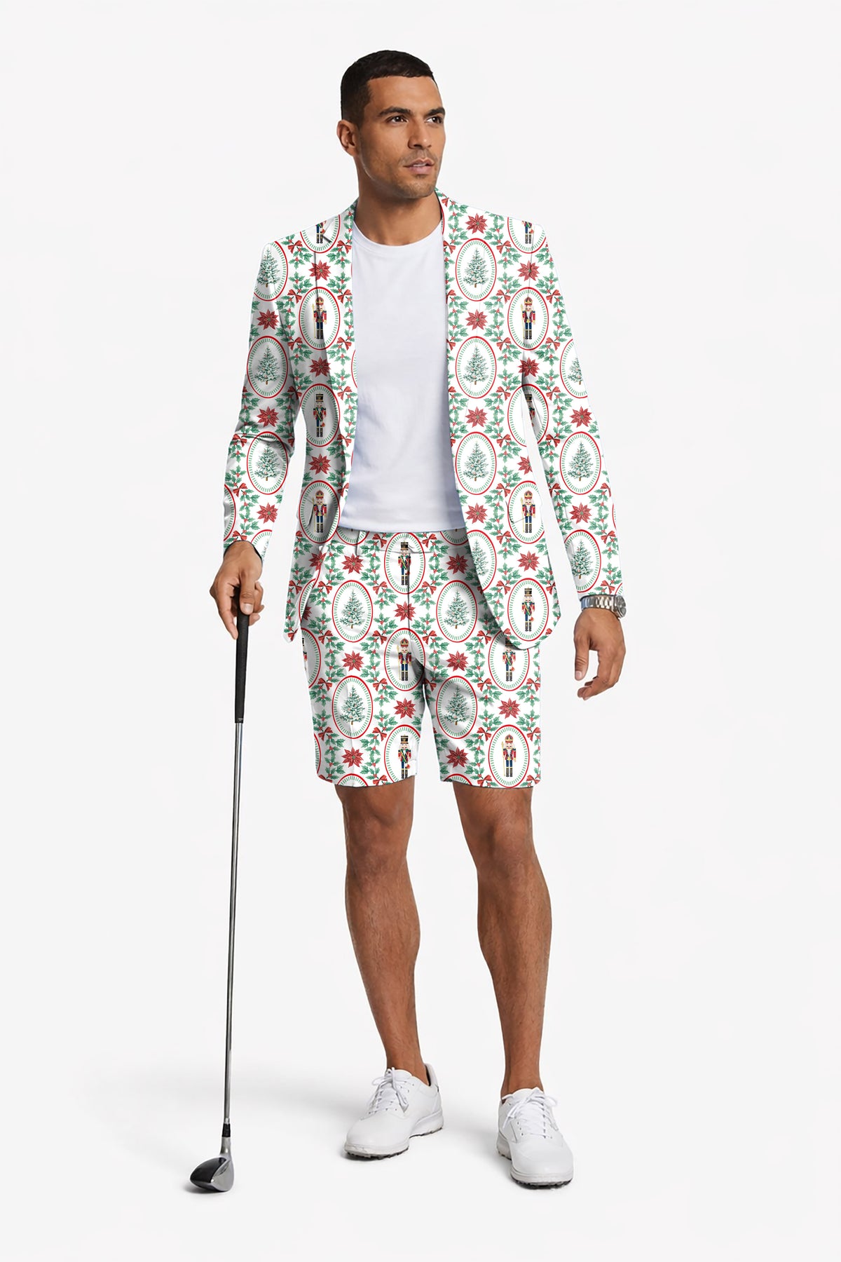 Christmas Nutcracker Men's Party Costumes-Theme Party 2pcs Suit set-Blazer Shorts
