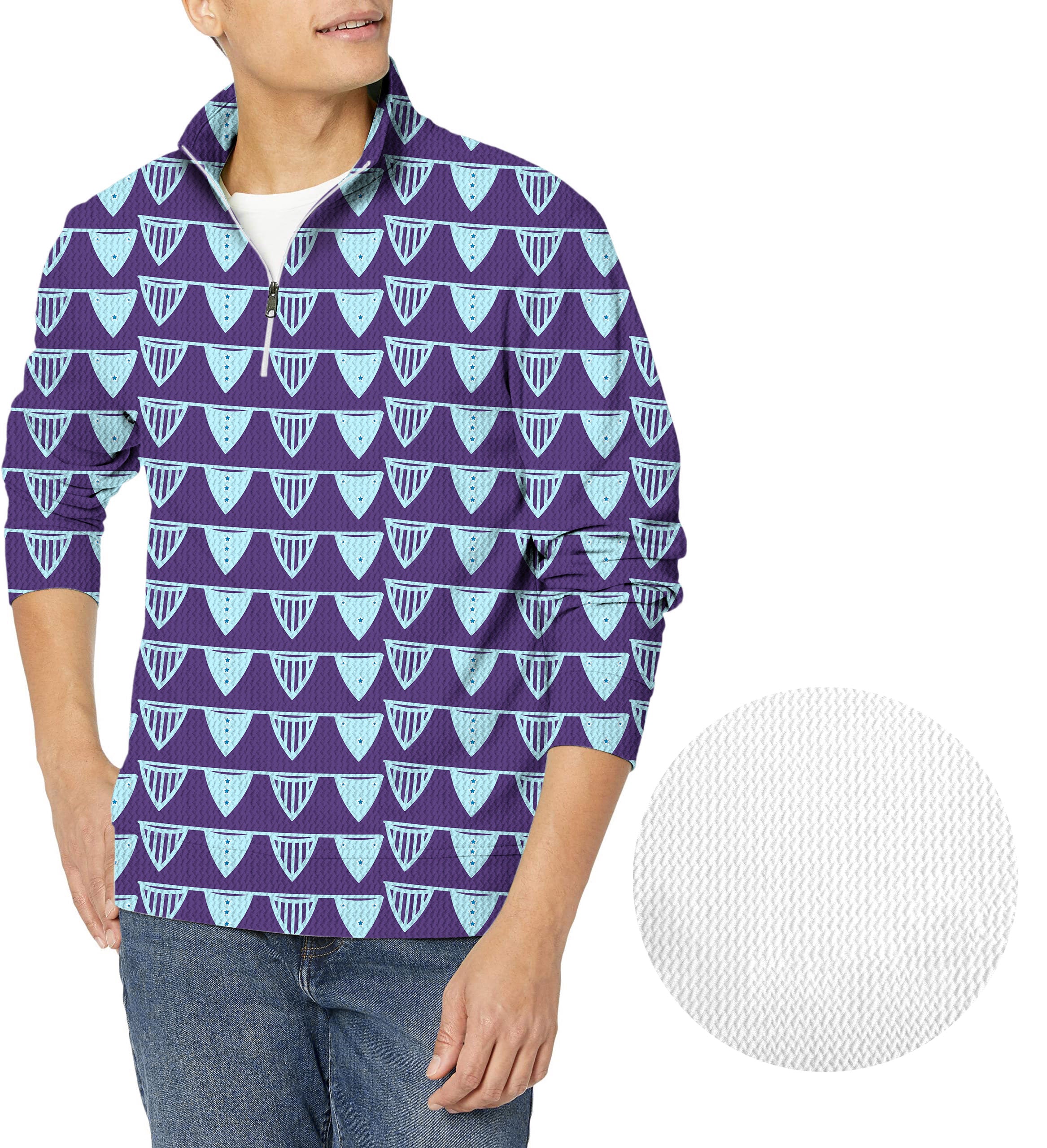 Blue Flag Limited Edition Men's Golf Waffle Zipper Pullover