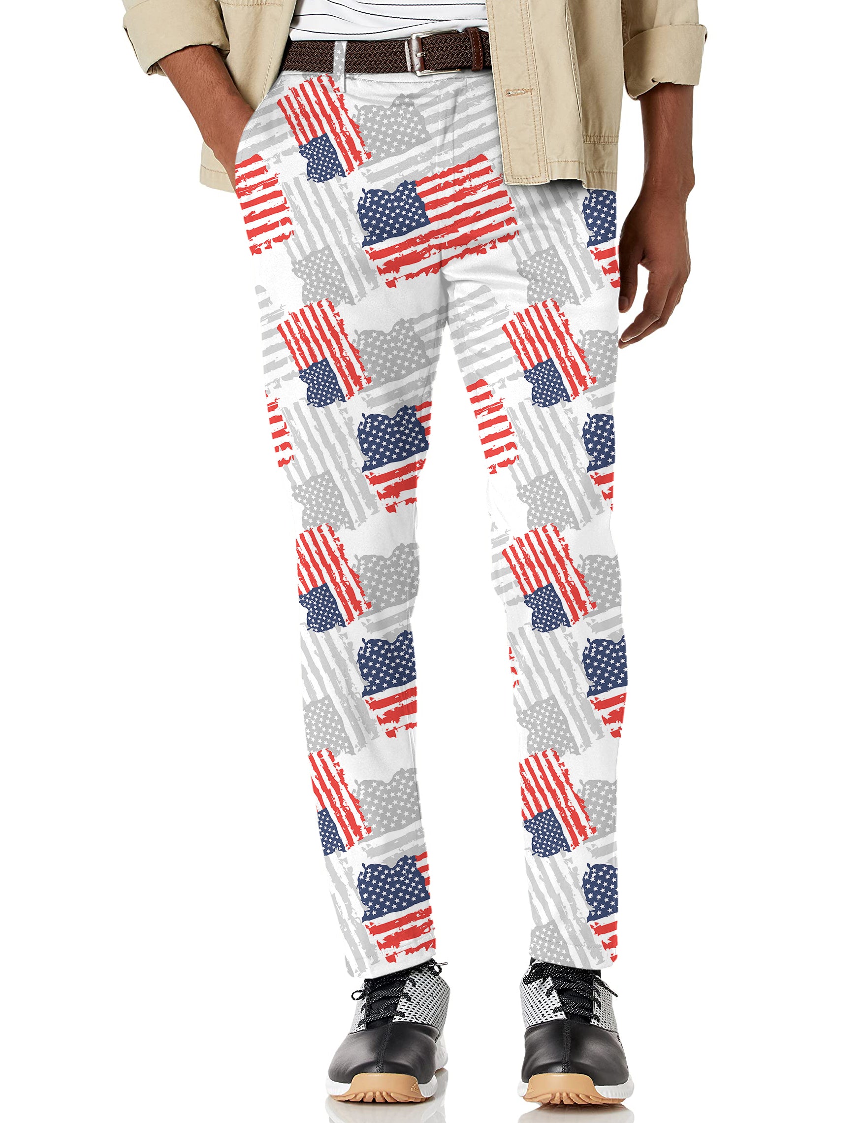 Men's American flag Stretch Golf pants trousers