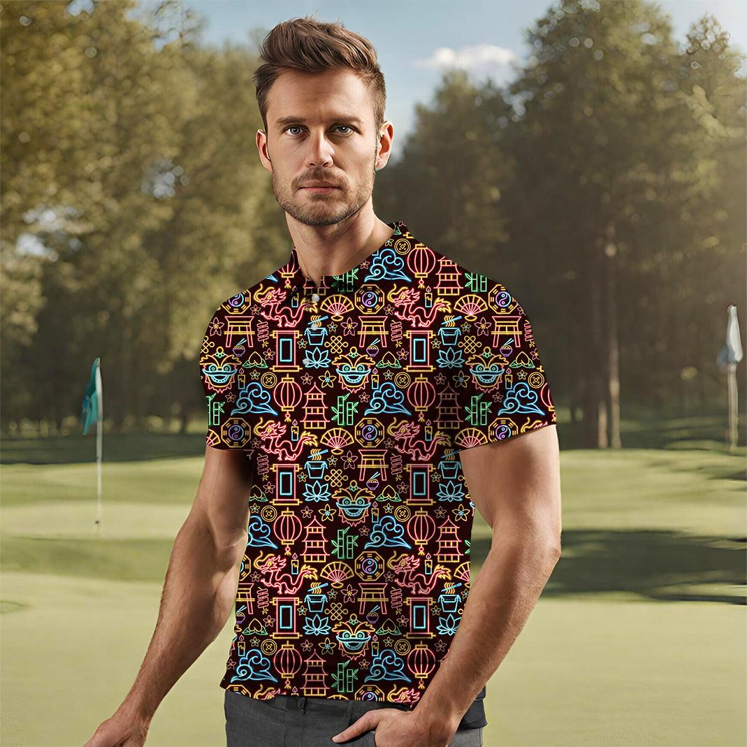 Men's Neon Chinese New Year golf polo