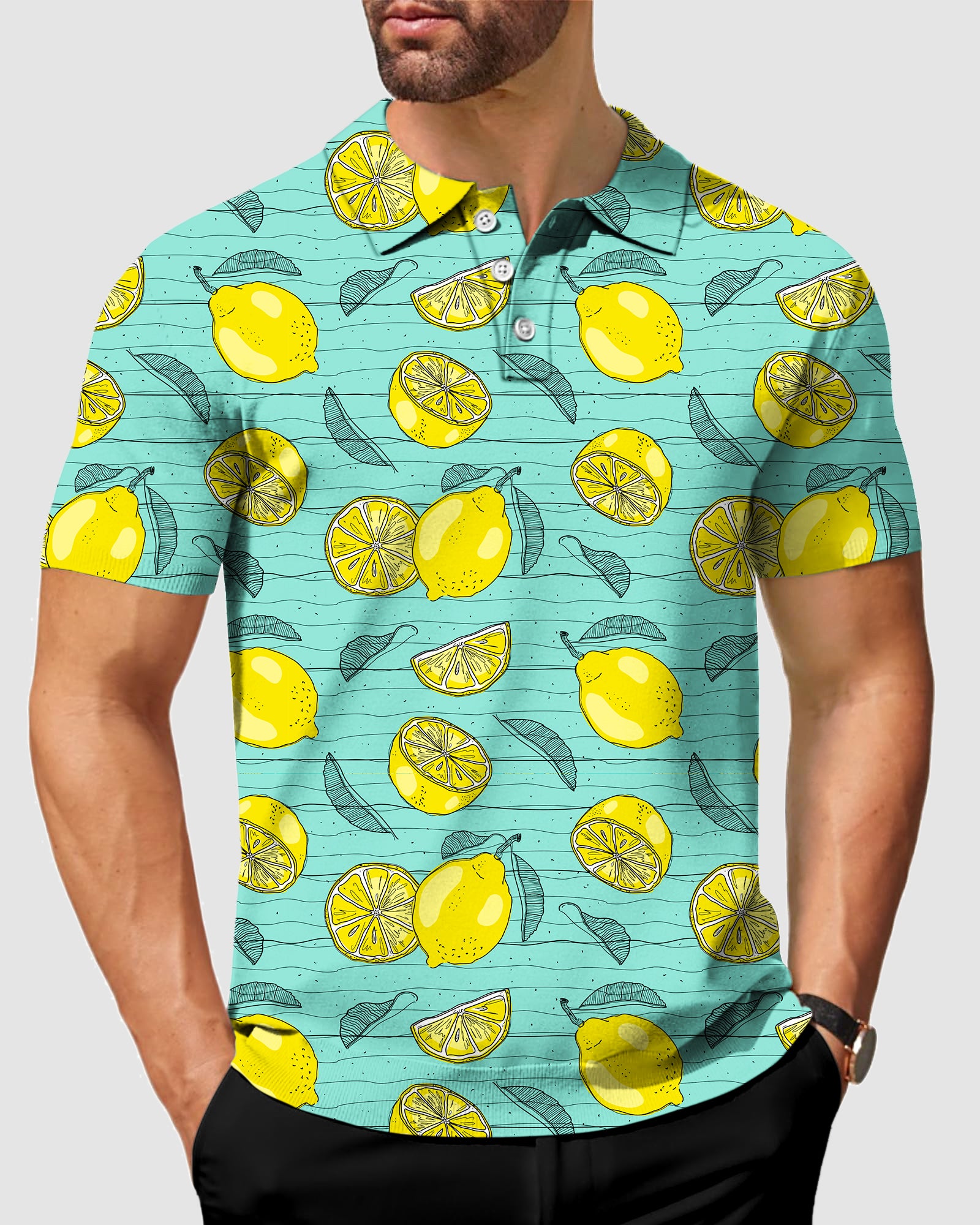 men's golf lemon polo