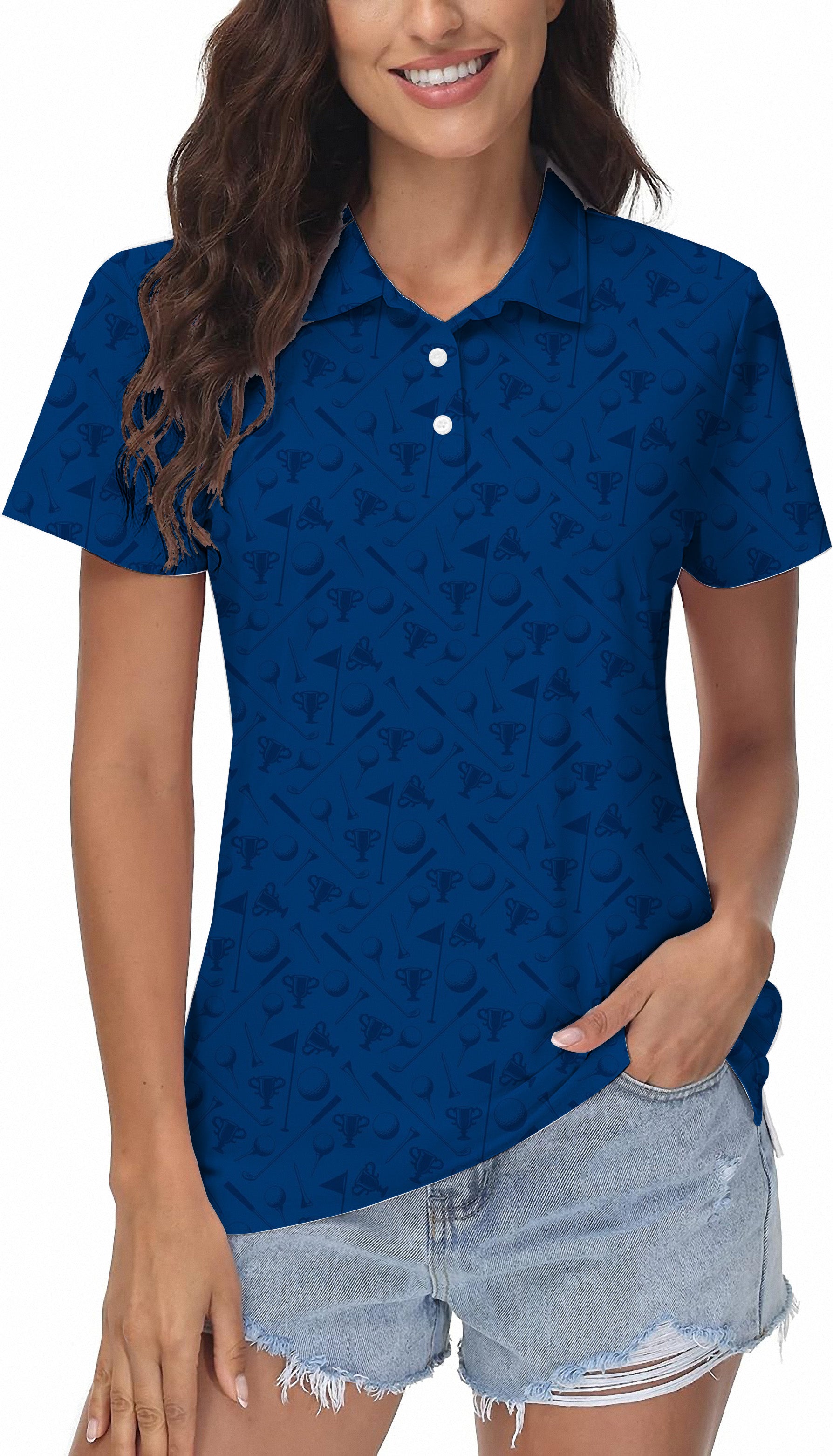 navy blue Women's Golf Polo