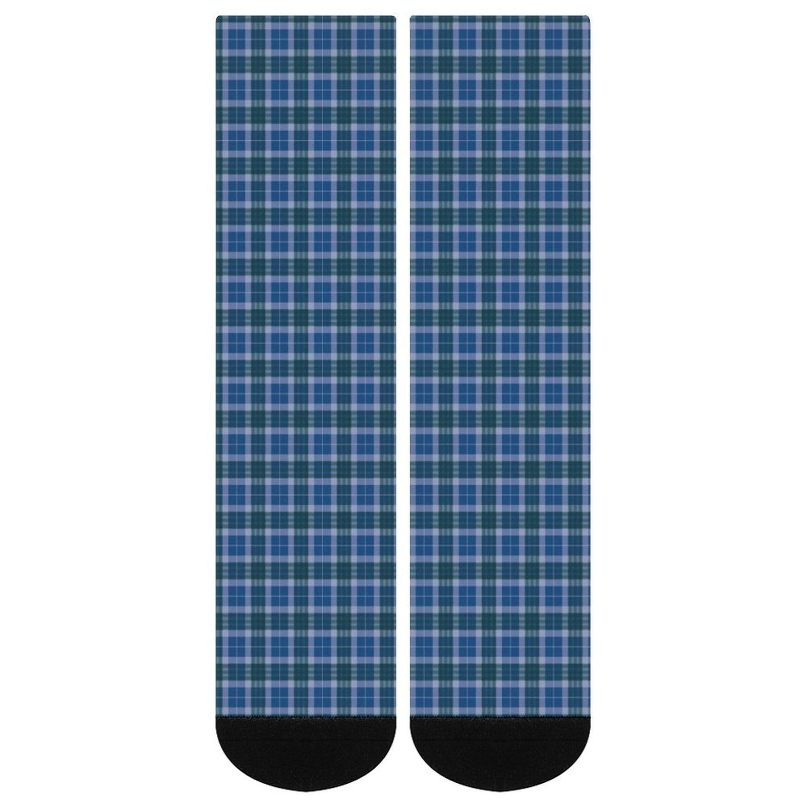 blue grid Prined socks Gifts for Men Women