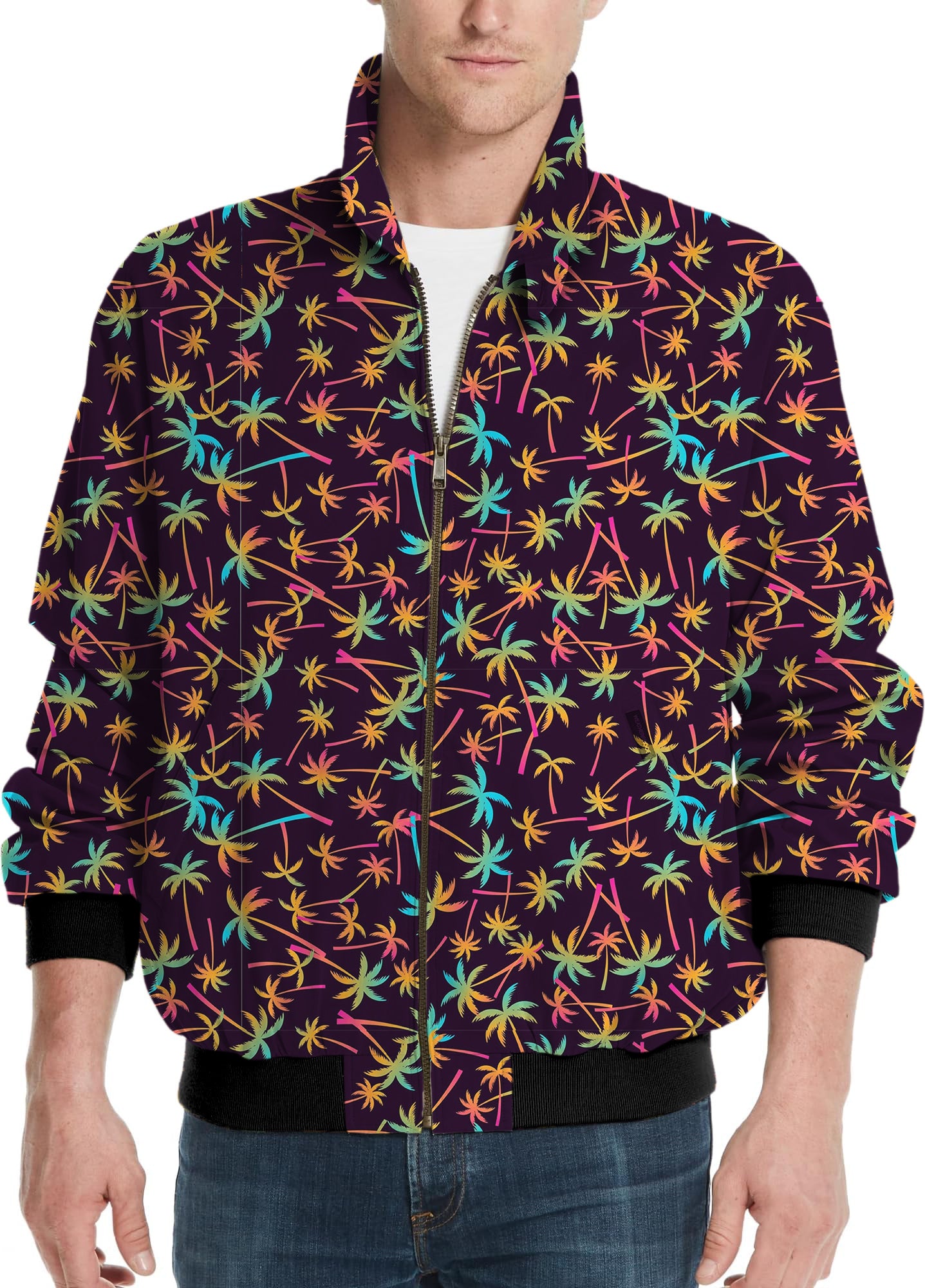 Gradient Palms-Men's Golf Windbreaker Light Jacket