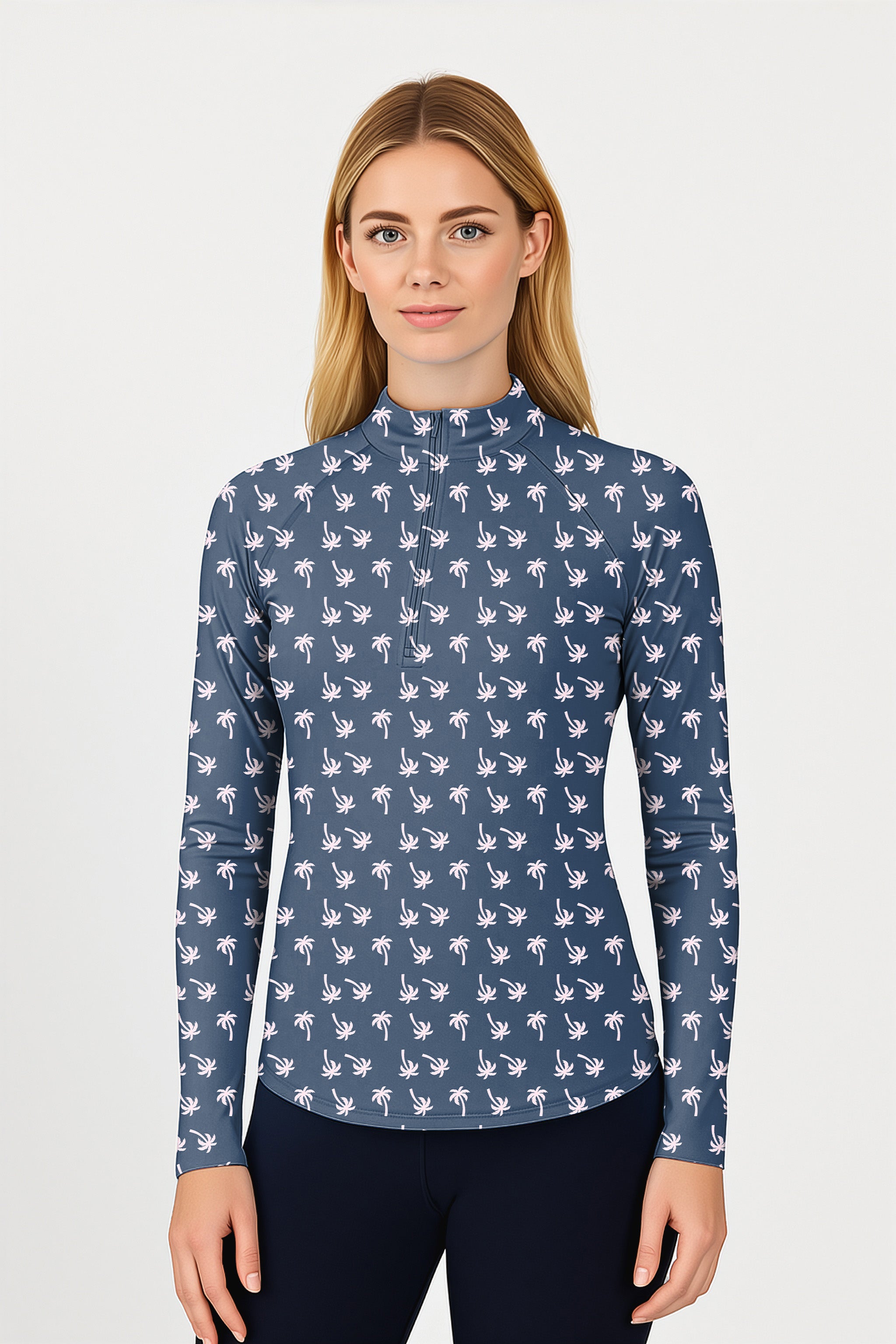 Pink Palms Women's Golf Active 3/4 Zip Top