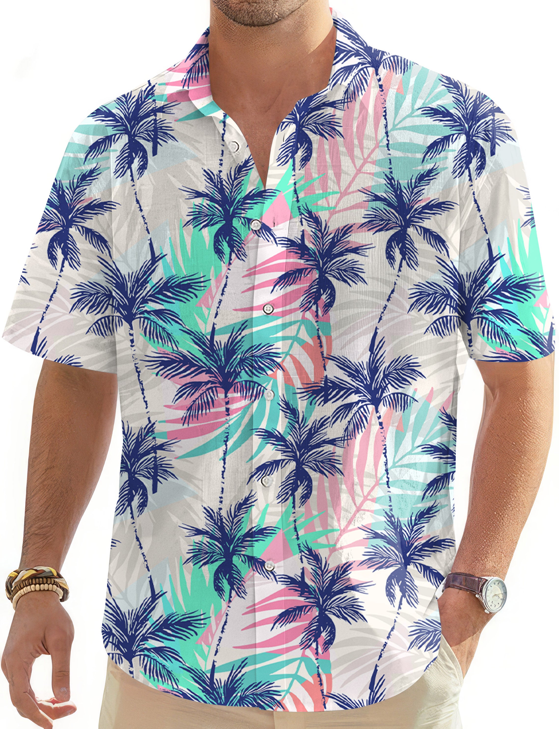 Cali Vibes Men's Golf Hawaiian Shirts Button Down Shirt