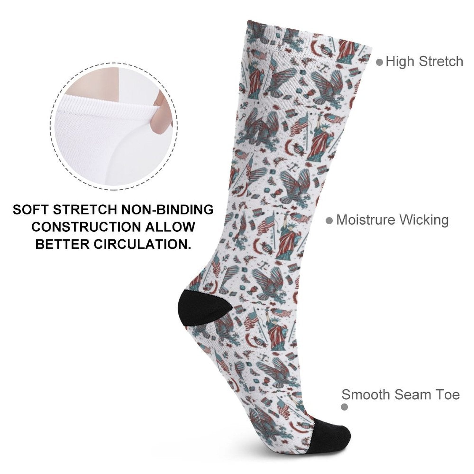 Born in the USA Prined socks Gifts for Men Women