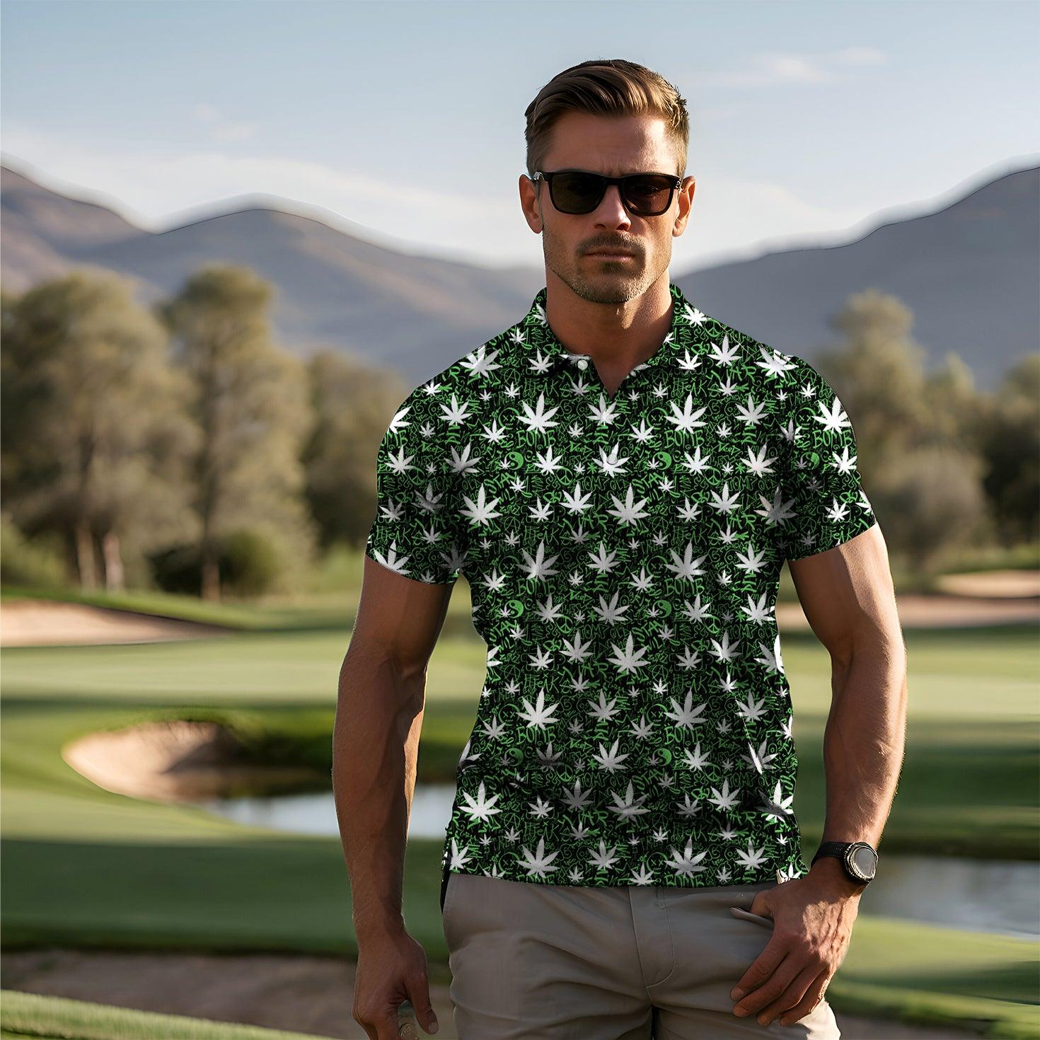 Men's Leafy Graffiti golf polo