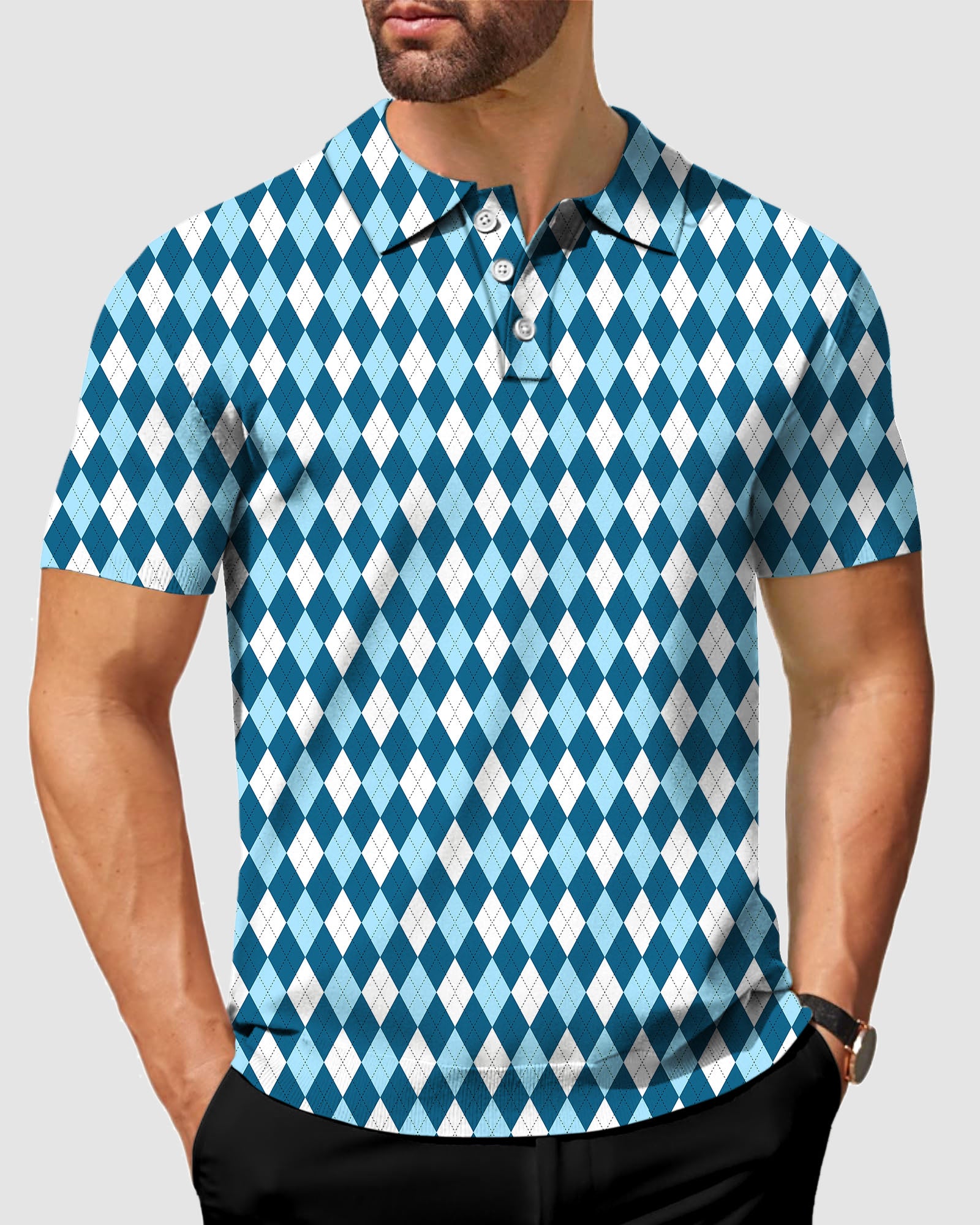 Men's diamond moderate blue Polo