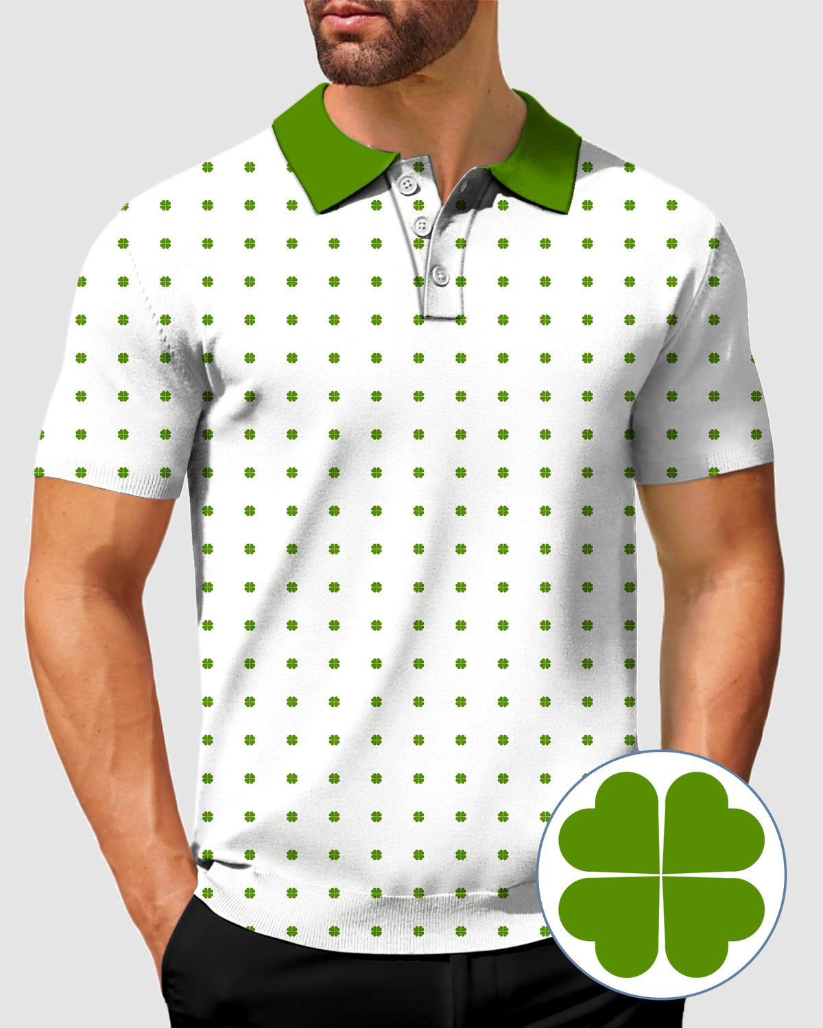 Men's Lucky Four-Leaf Clover Polo