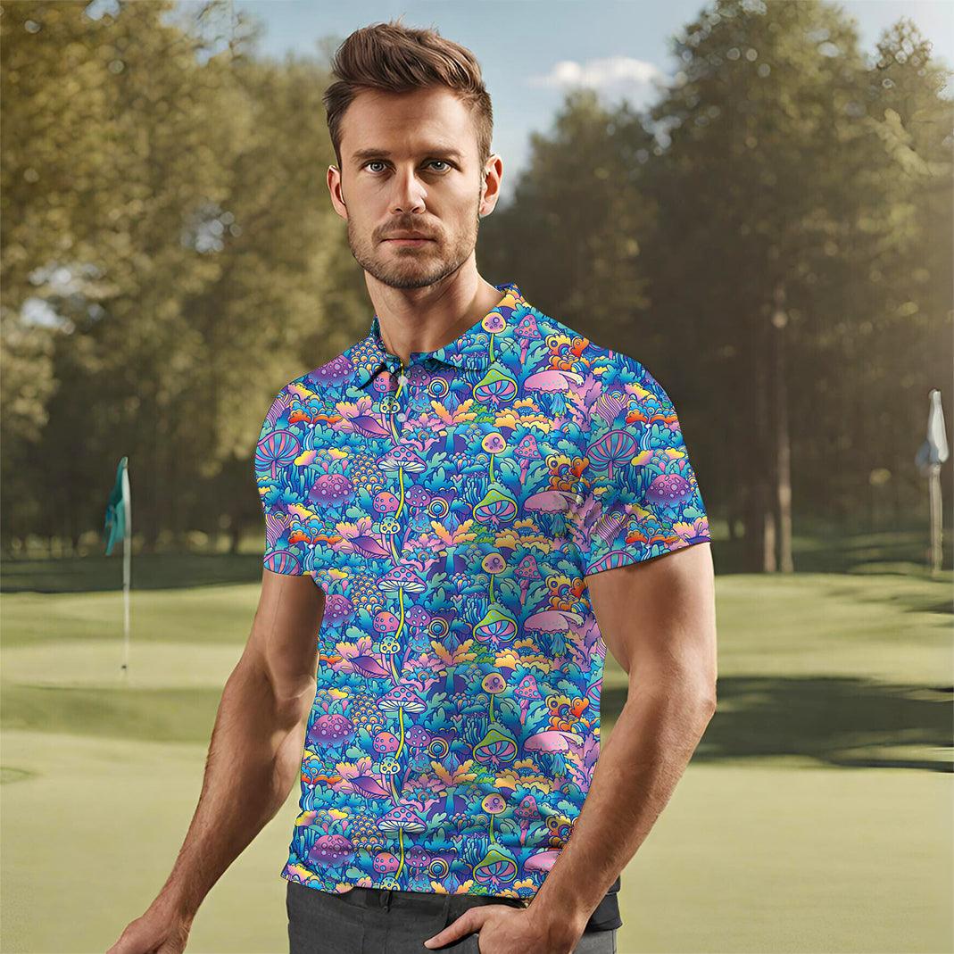 magic mushroom -Men's golf polo