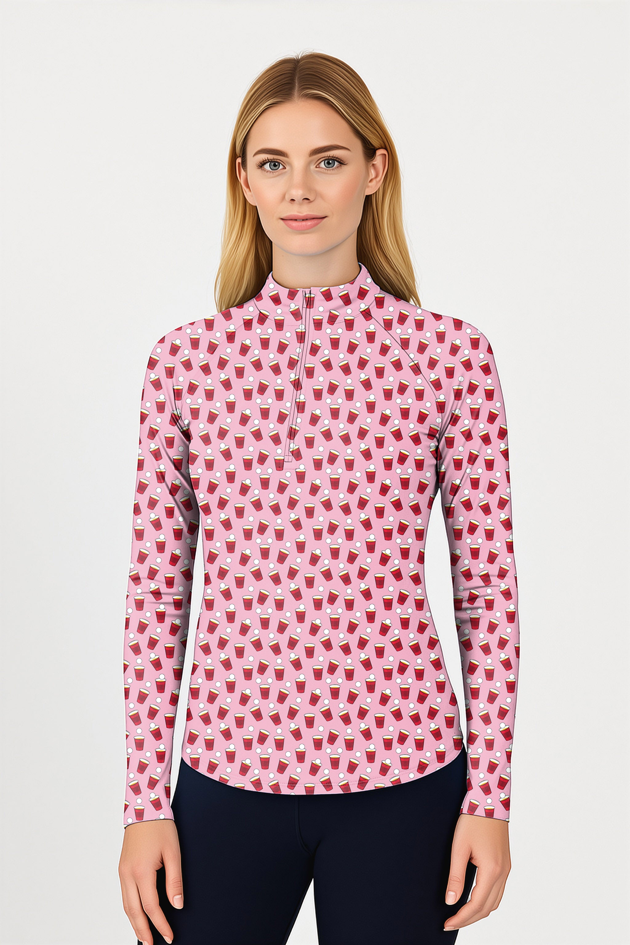 Red Solo Cup Women's Golf Active 3/4 Zip Top