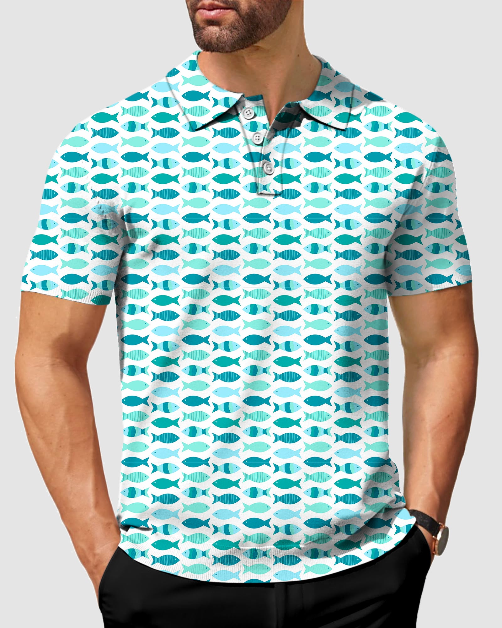 Men's Fish Pond golf polo