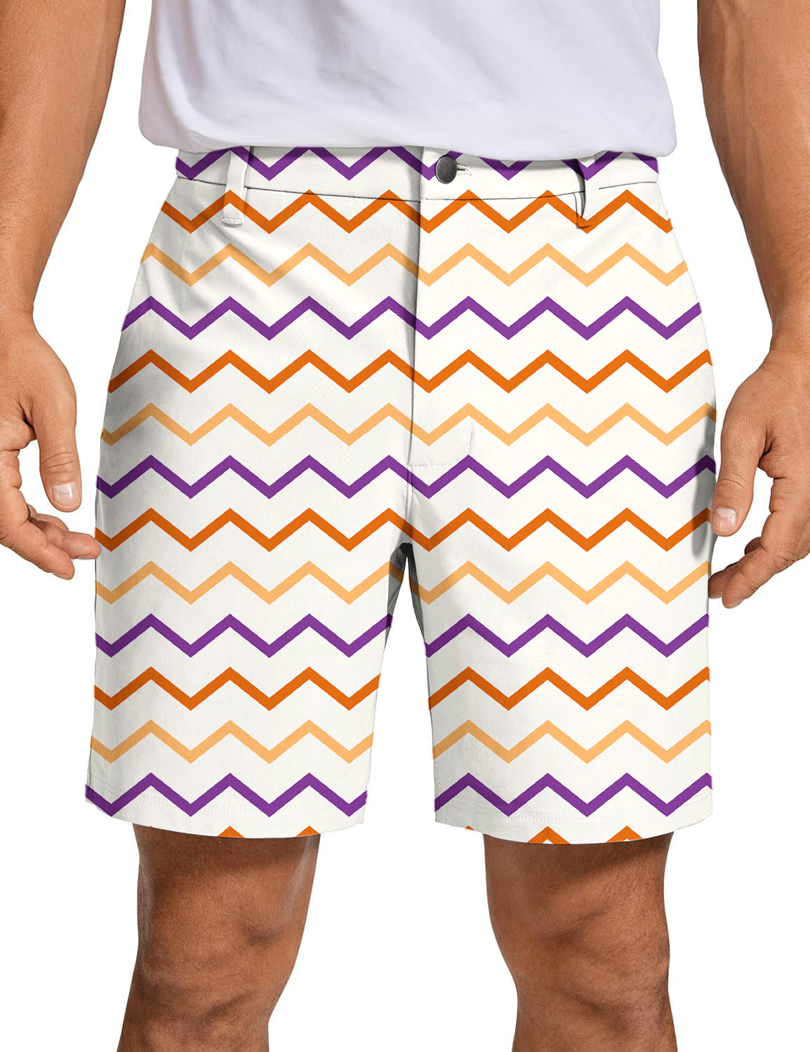 Men's Colorful Halloween Waves Golf Shorts