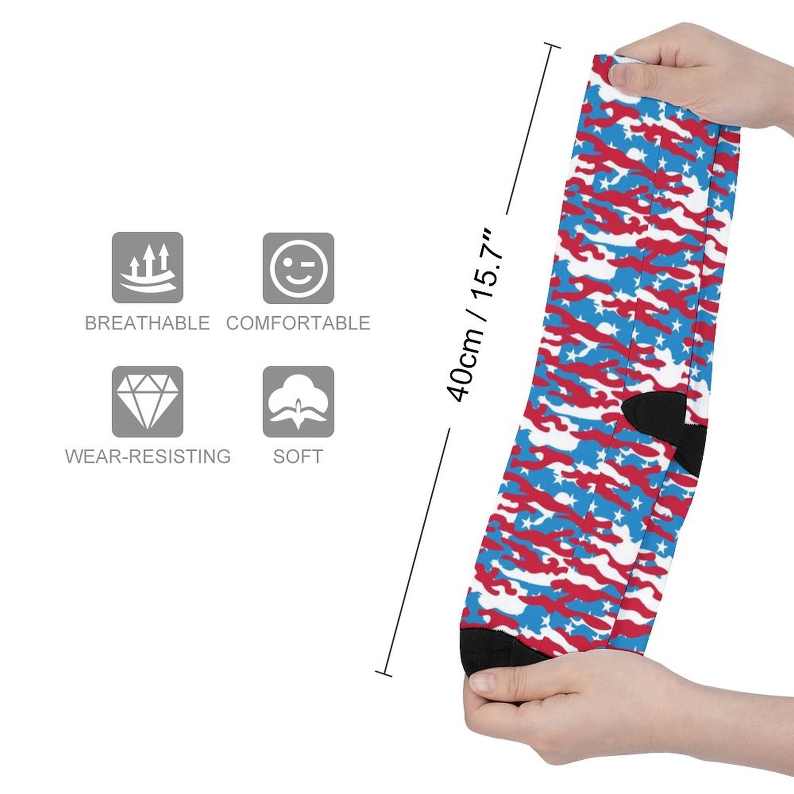 Patriotic Camo Prined Sock Gifts for Men Women