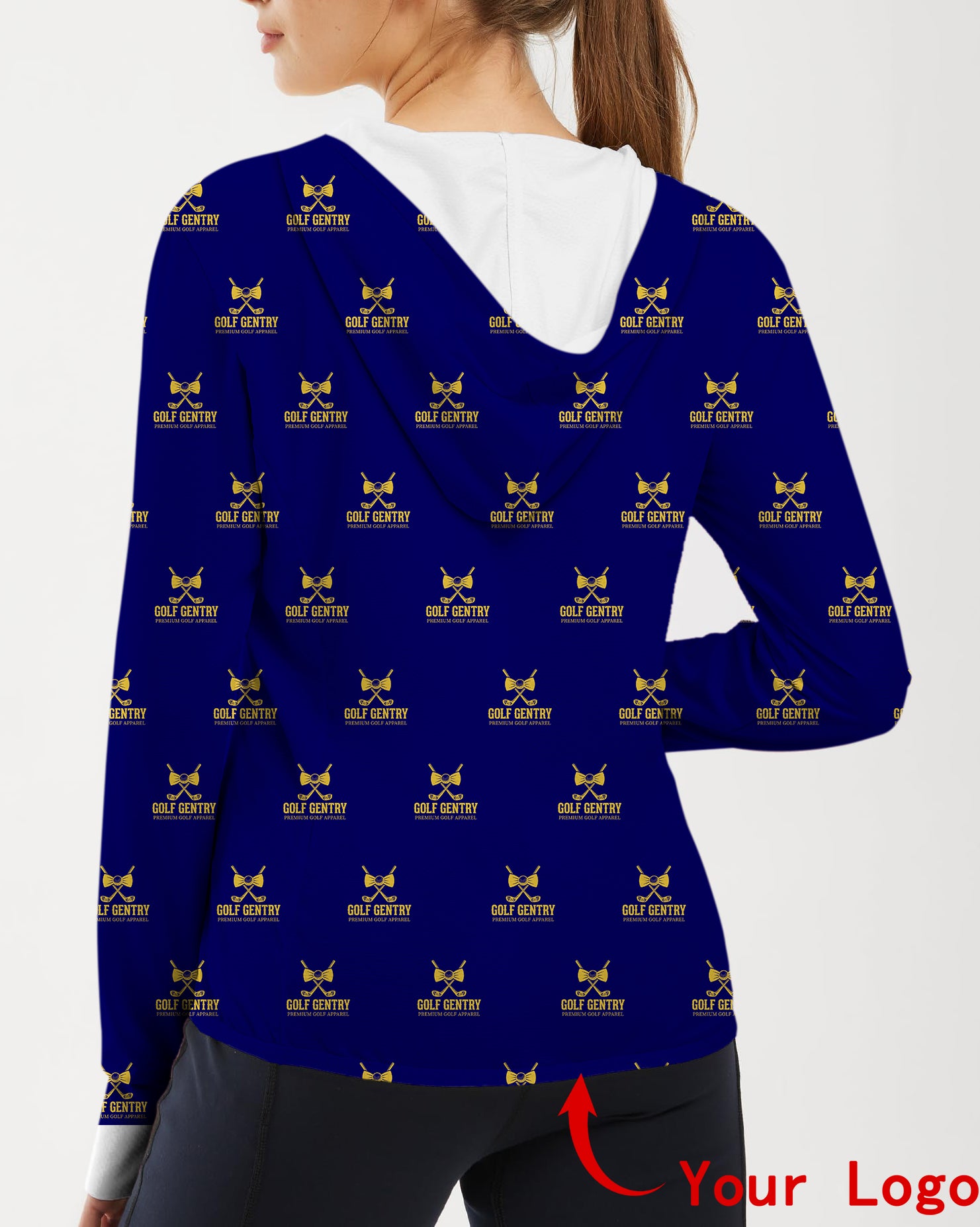 Women's Outdoor Custom Company Sport Team Logo Face  Golf Sun Protection Slim Fit zip hoodies