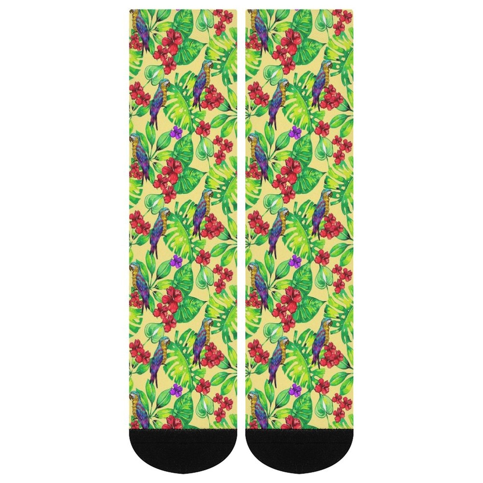 Toucan tropical flowers Prined socks Gifts for Men Women