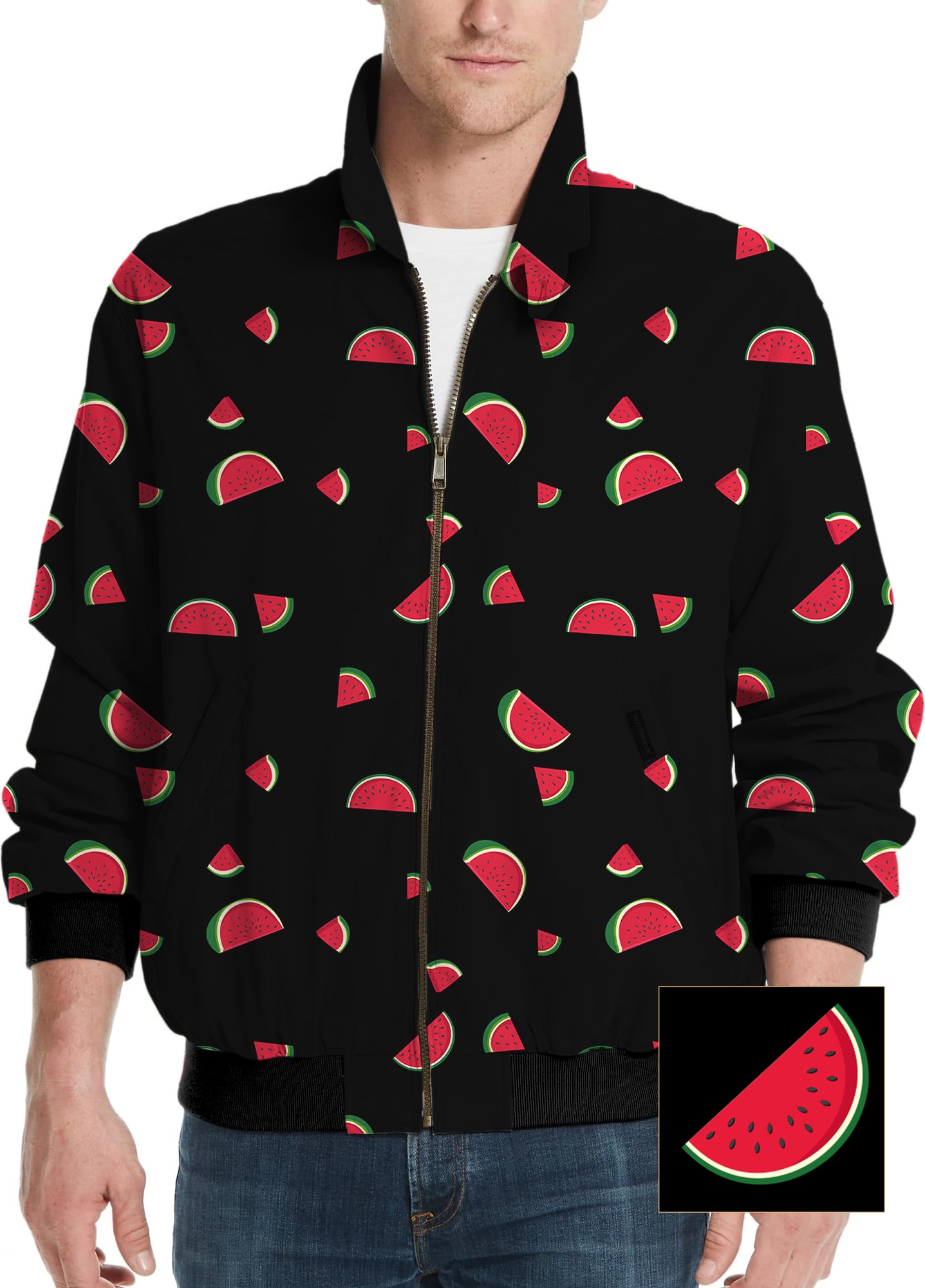 Watermelon Custom The Background Color Men's Golf Windbreaker Light Jacket