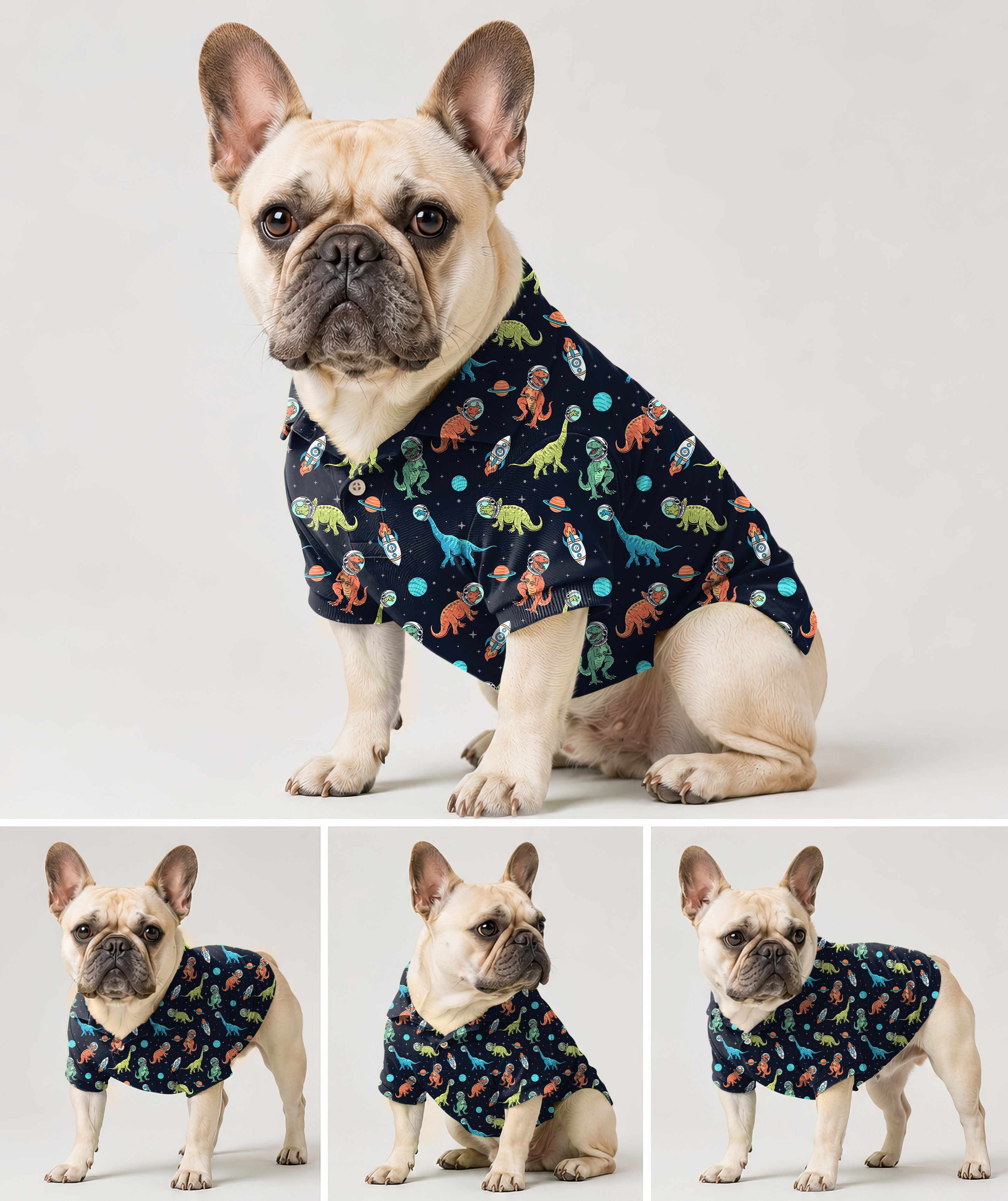 Dog's Space Dinosaur golf polo