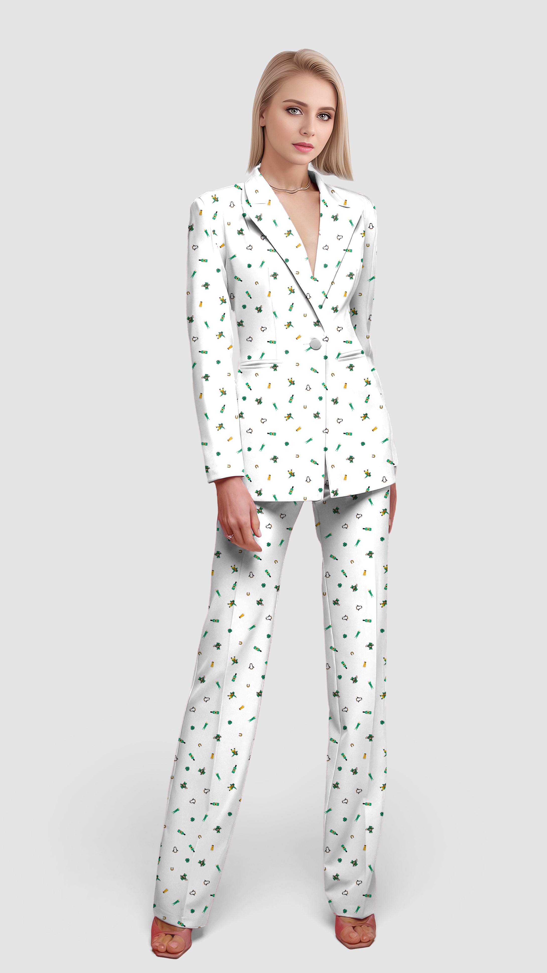 Drinkers-Women's Blazer Casual Work Office Blazer Suit set
