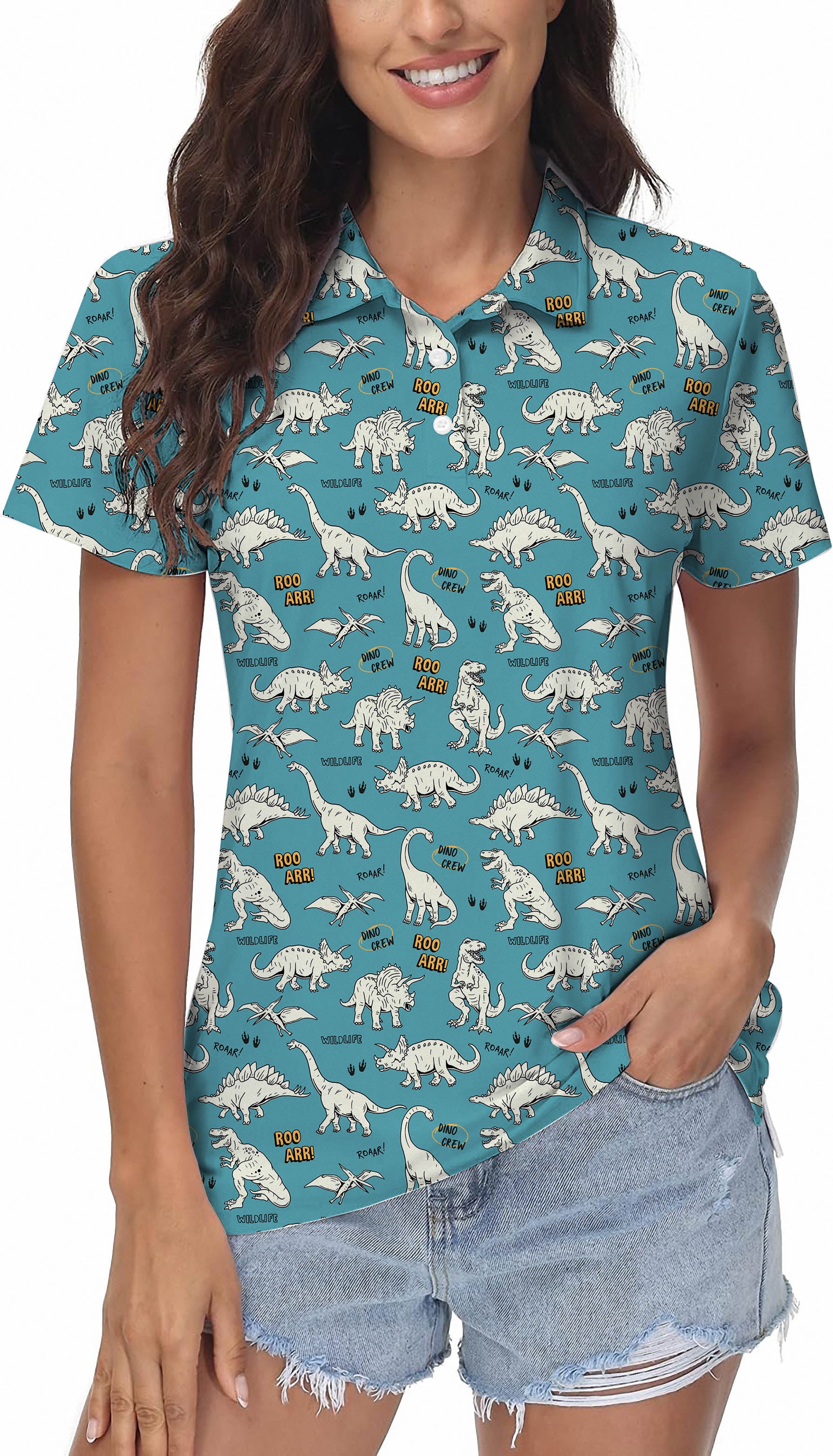 Dinosaurs rawr Women's Golf Polo