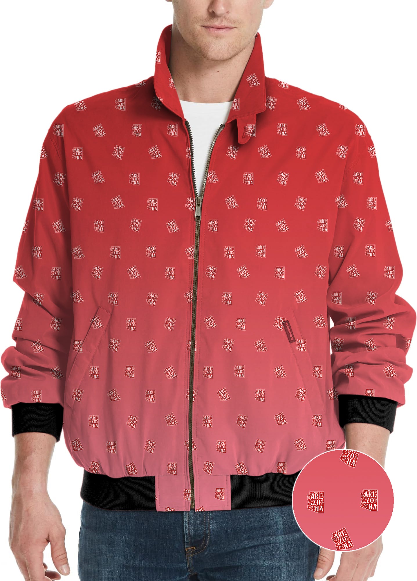 Red Arizona Men's Golf Windbreaker Light Jacket