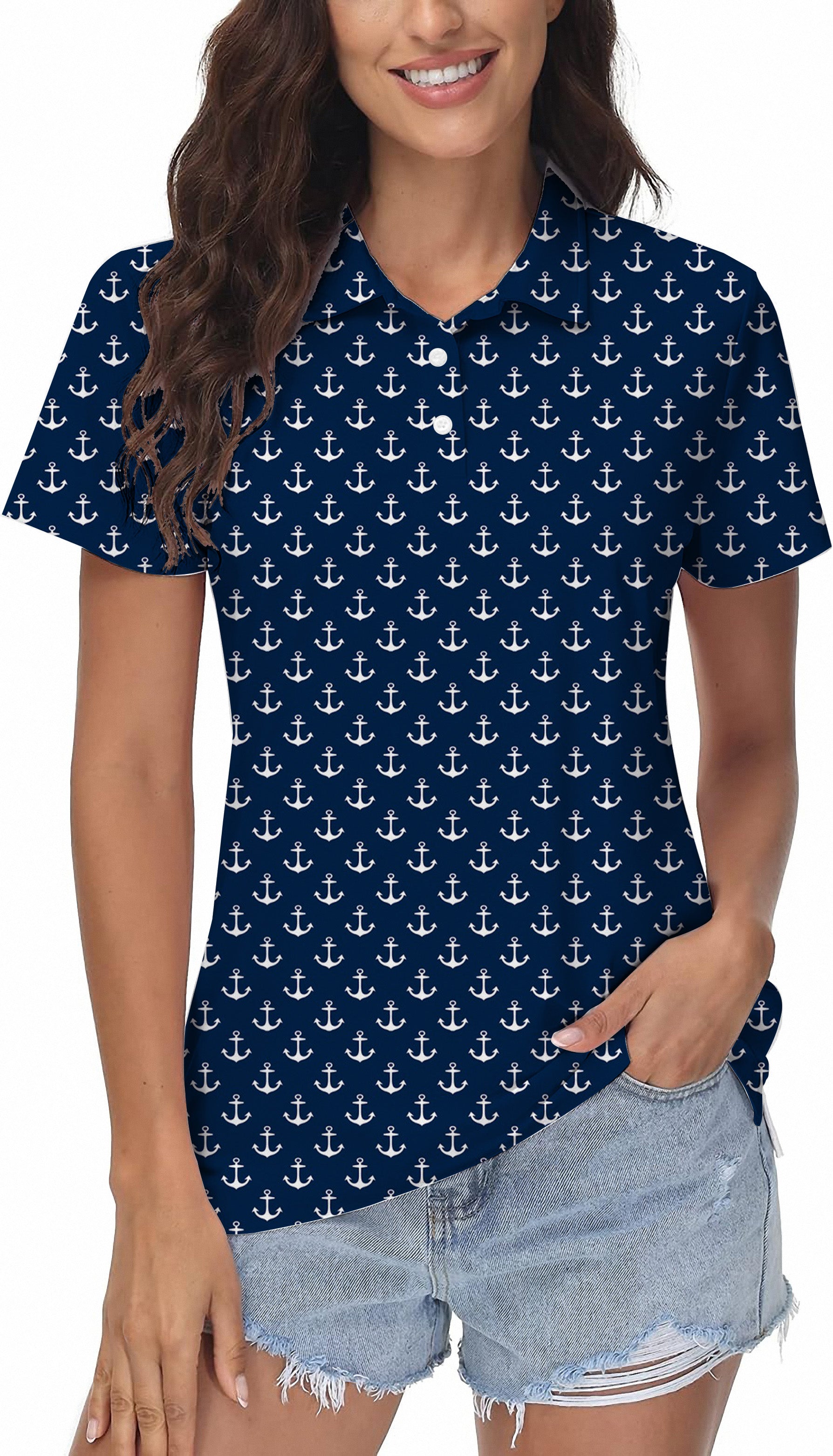 ship anchor Women's Golf Polo