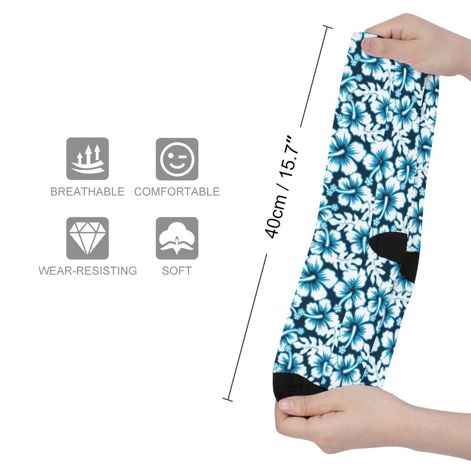 Hawaiian Hibiscus Prined socks Gifts for Men Women