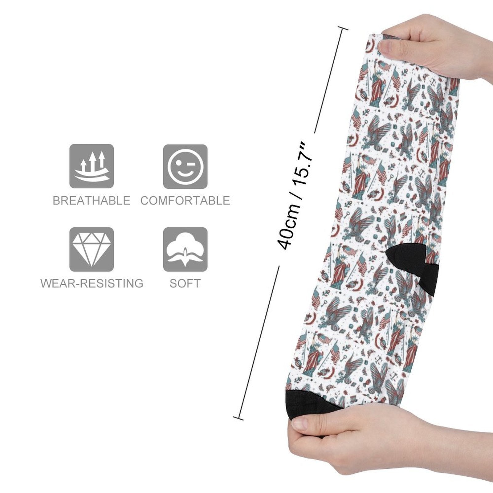 Born in the USA Prined socks Gifts for Men Women