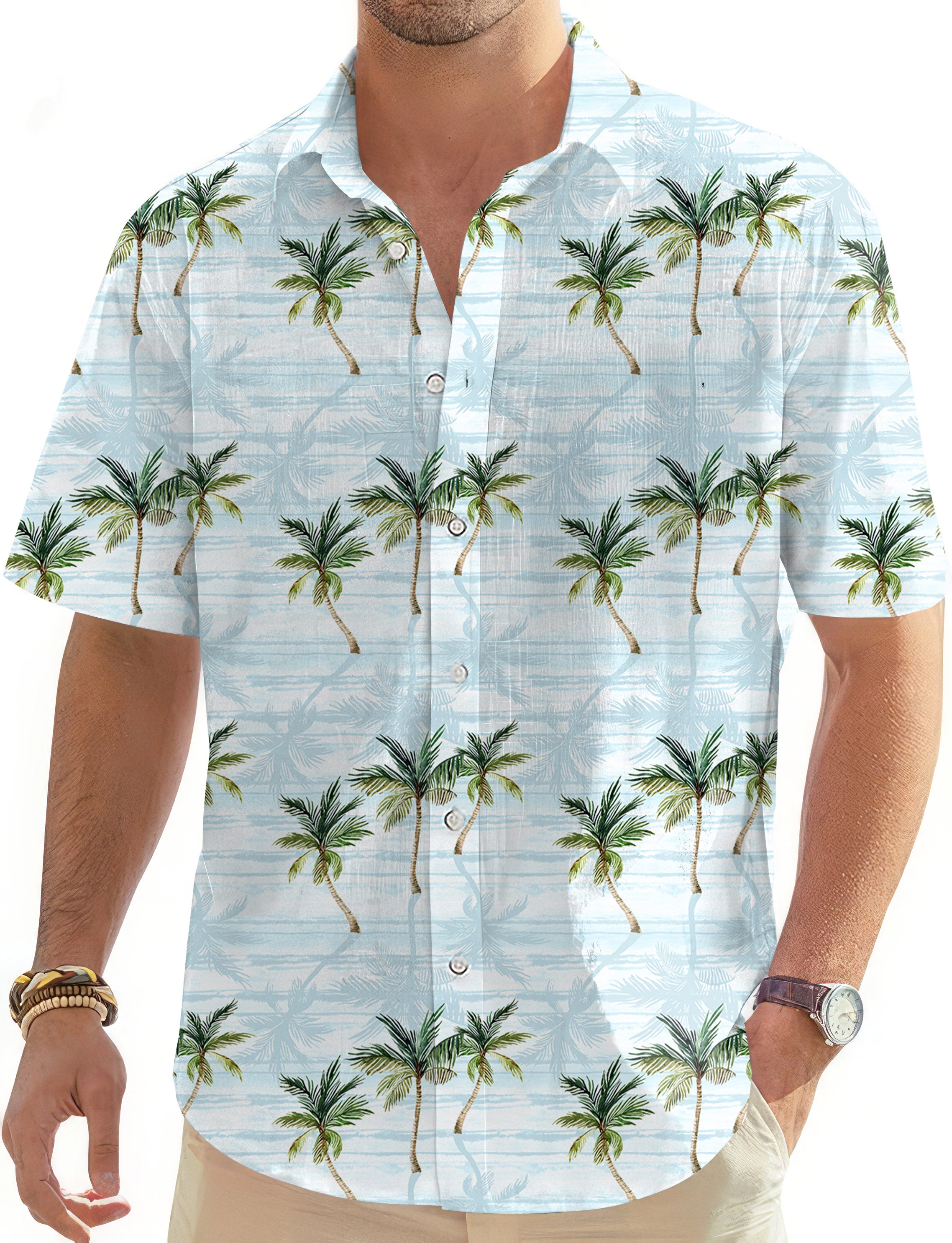 Makani Olu Olu Men's Golf Hawaiian Shirts Button Down Shirt
