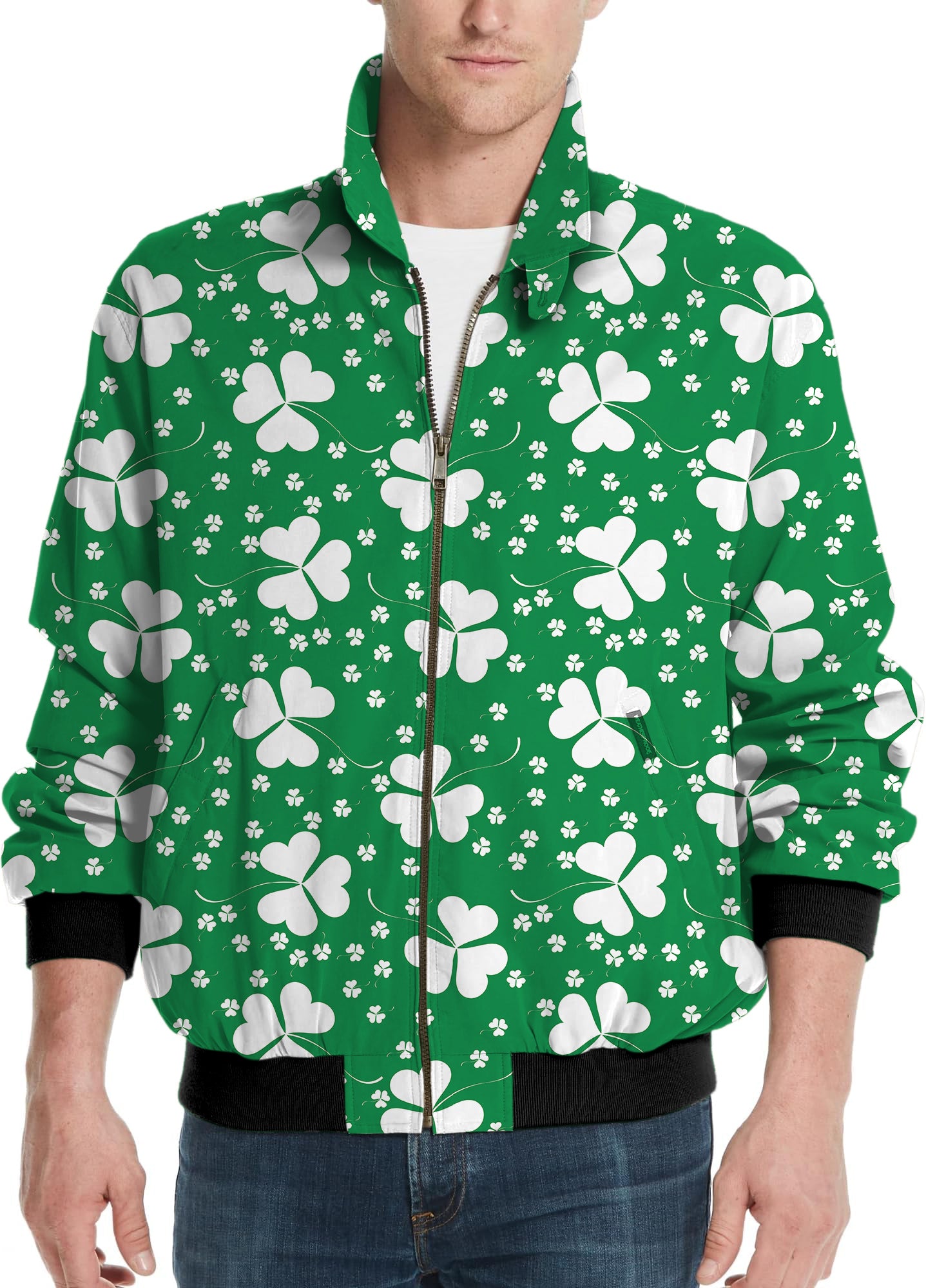 Leaf clover St. Patrick's Day-Men's Golf Windbreaker Light Jacket