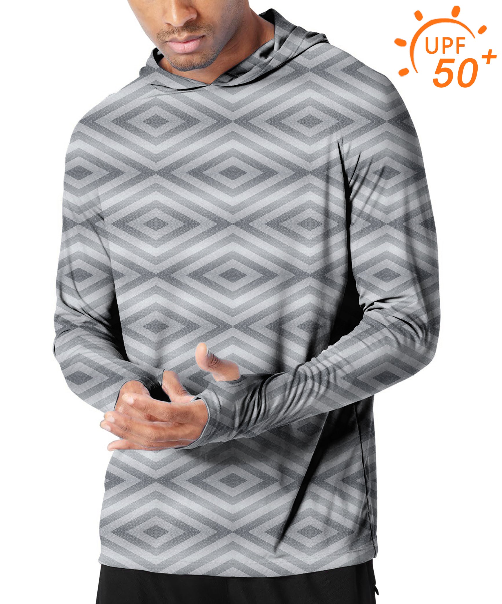 Men's Outdoor Gray stripe Golf Sun Protection Slim Fit  hoodies