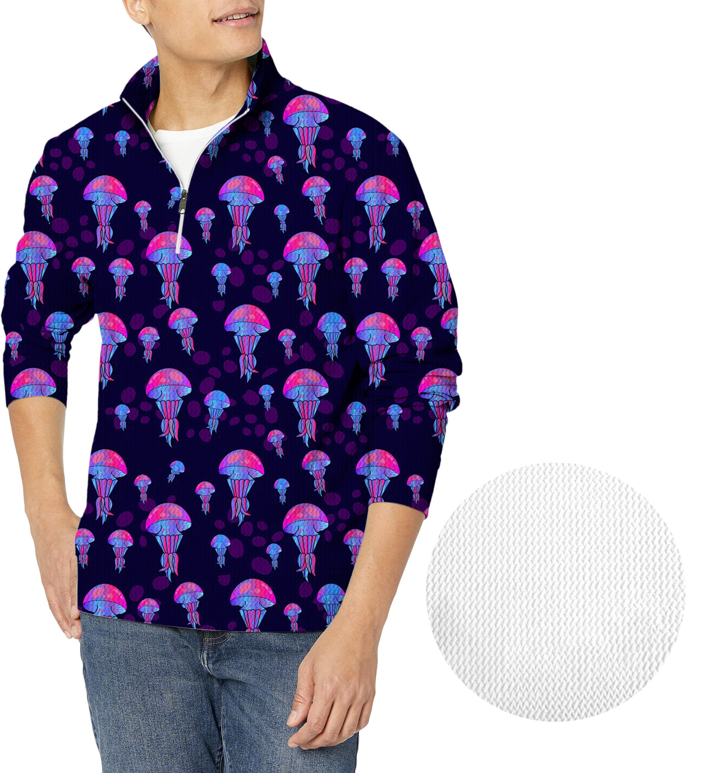 Electric Jelly-Men's Golf Waffle Zipper Pullover