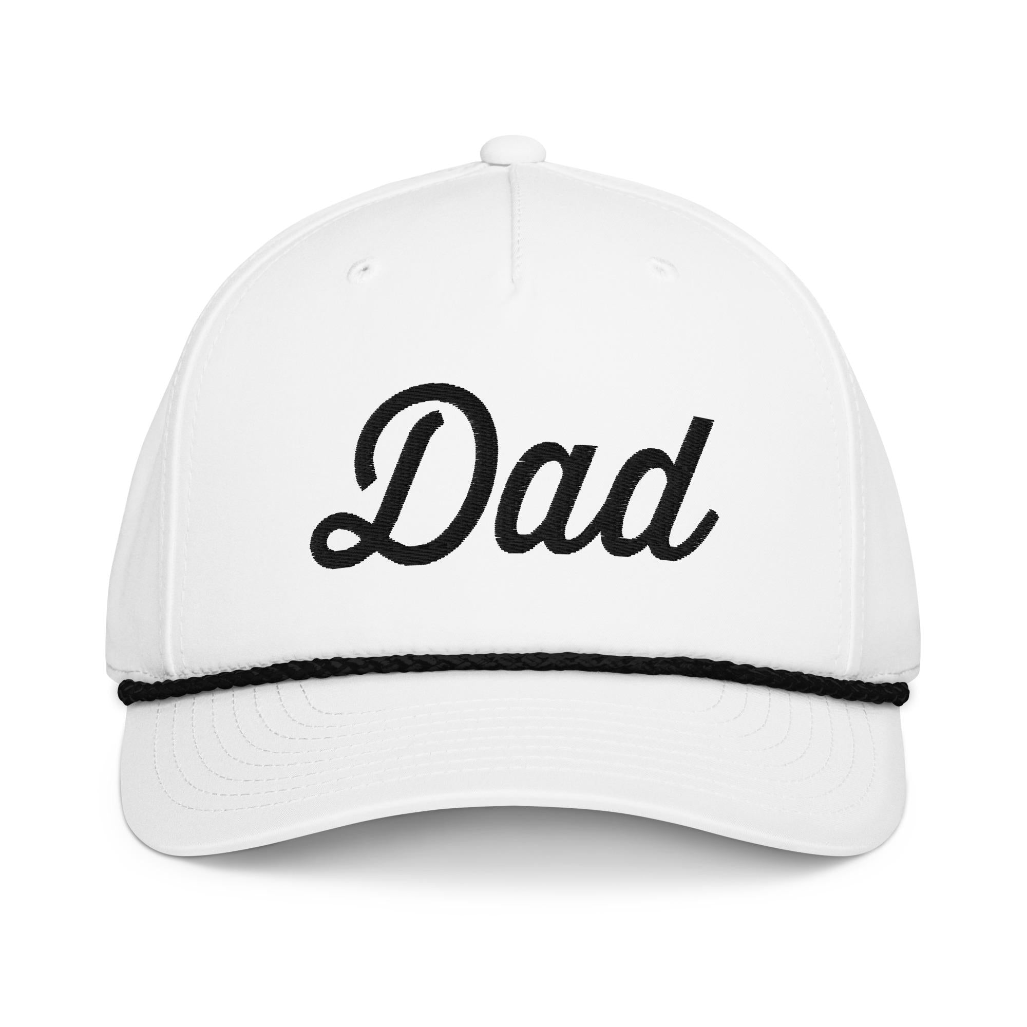 3D Embroidered Dad Golf  White Rope Name Hats
