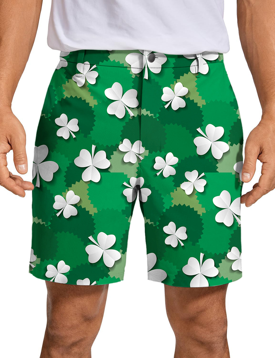 Men Leaf clover St. Patrick's Day Golf Shorts