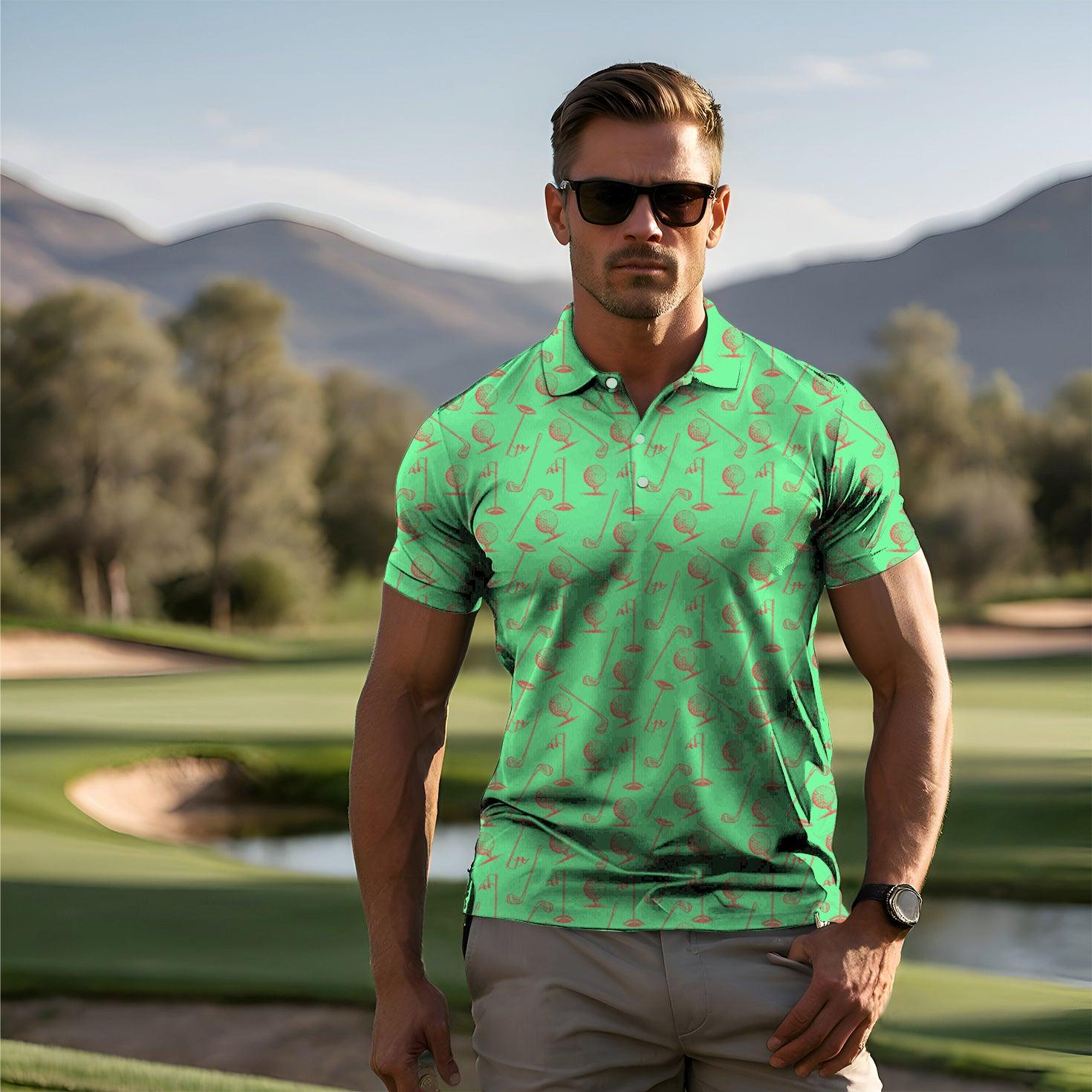 Men's Green Golf Club golf polo