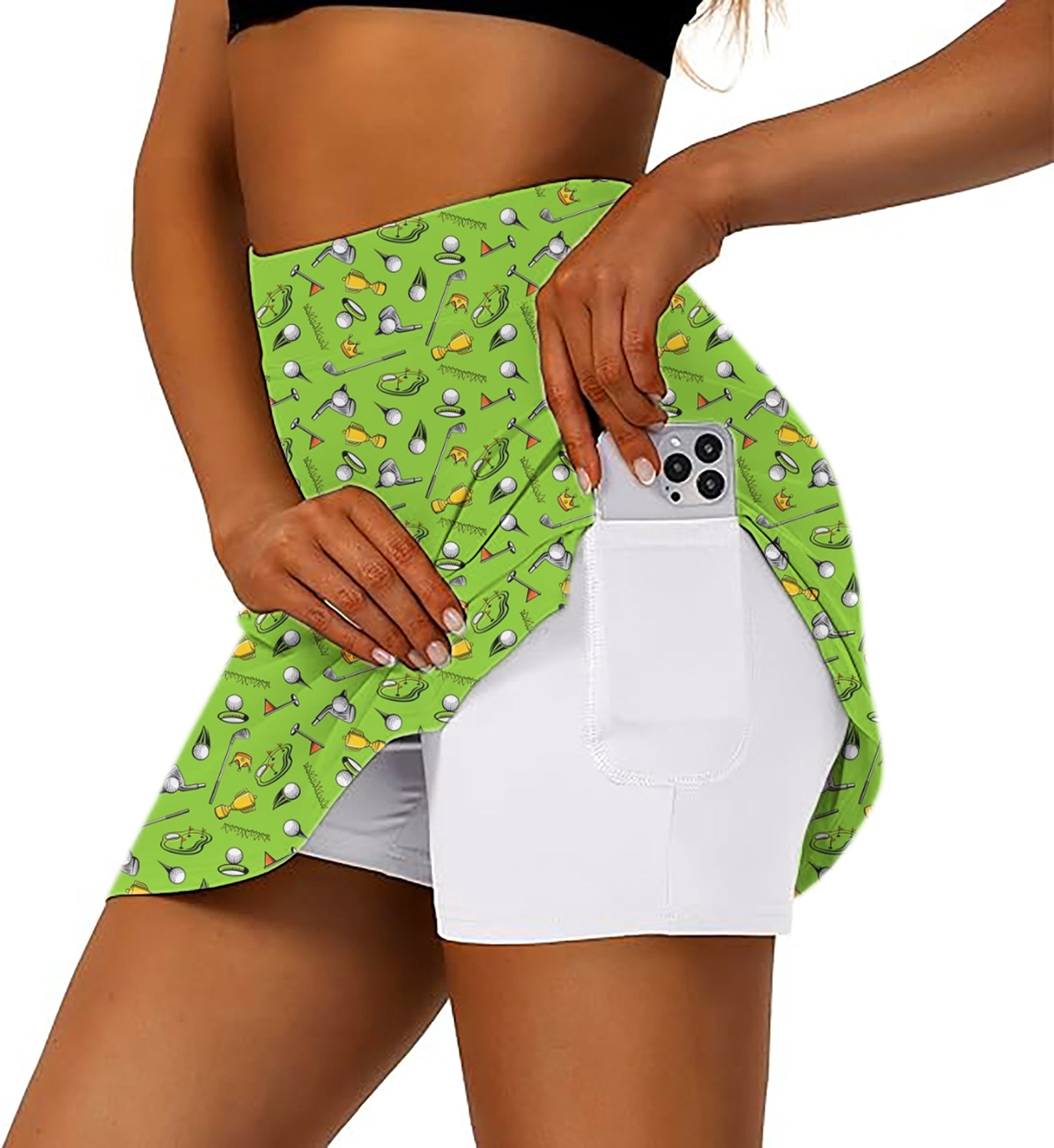 Women's Stadium Champion Funny Golf Skirts Inner Shorts Pocket