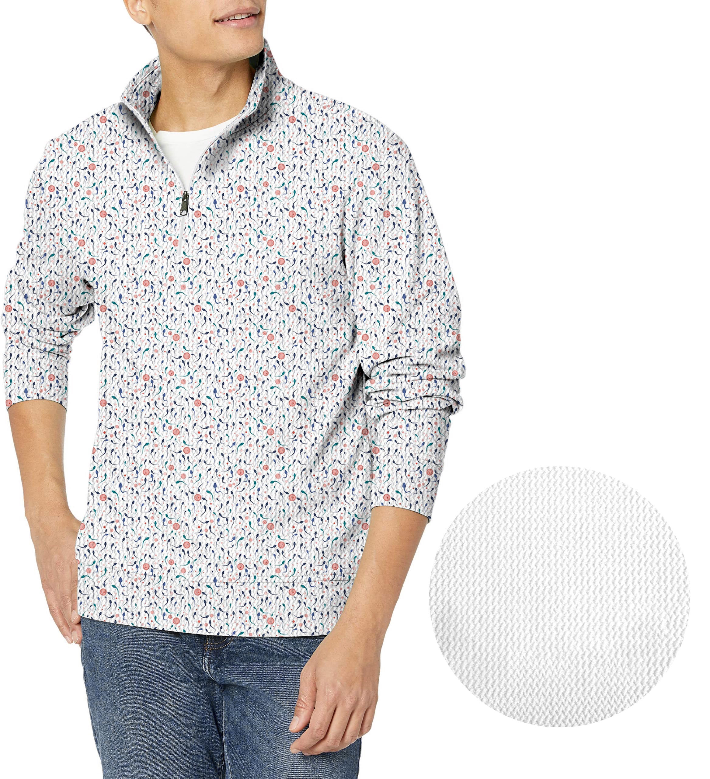 Life Creation fertilization-Men's Golf Waffle Zipper Pullover