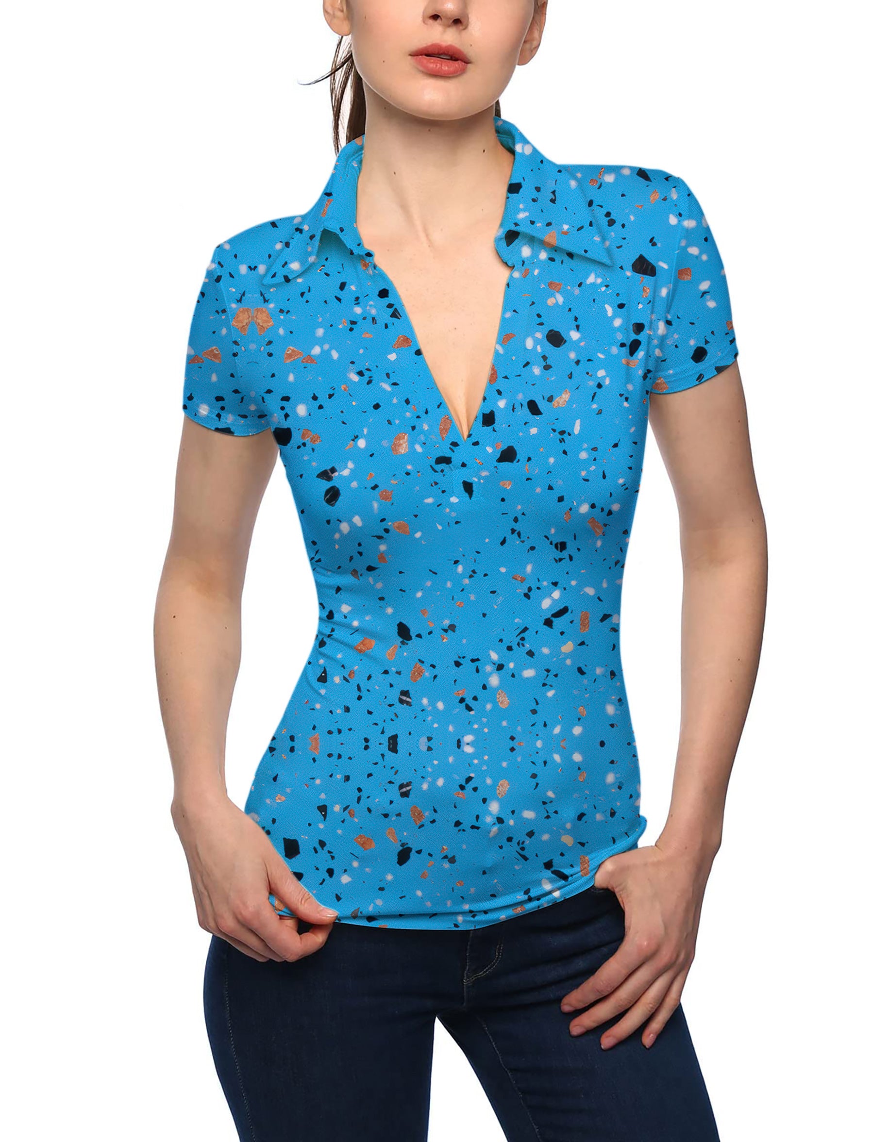 Women's Chip Shot V Neck Golf Polo