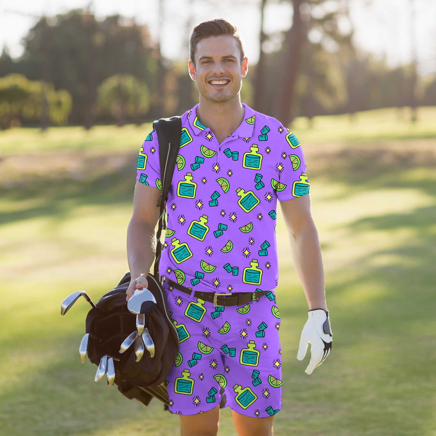 Men's Golf Set Polo+Shorts Shots Polo